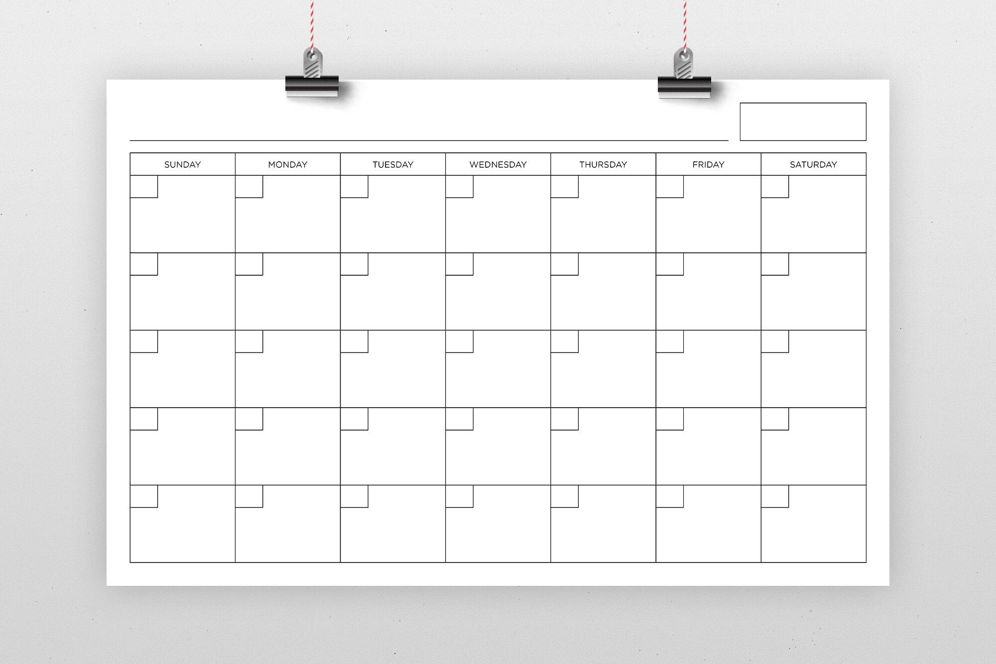 11x17 Inch Blank Calendar Page Templaterunning With