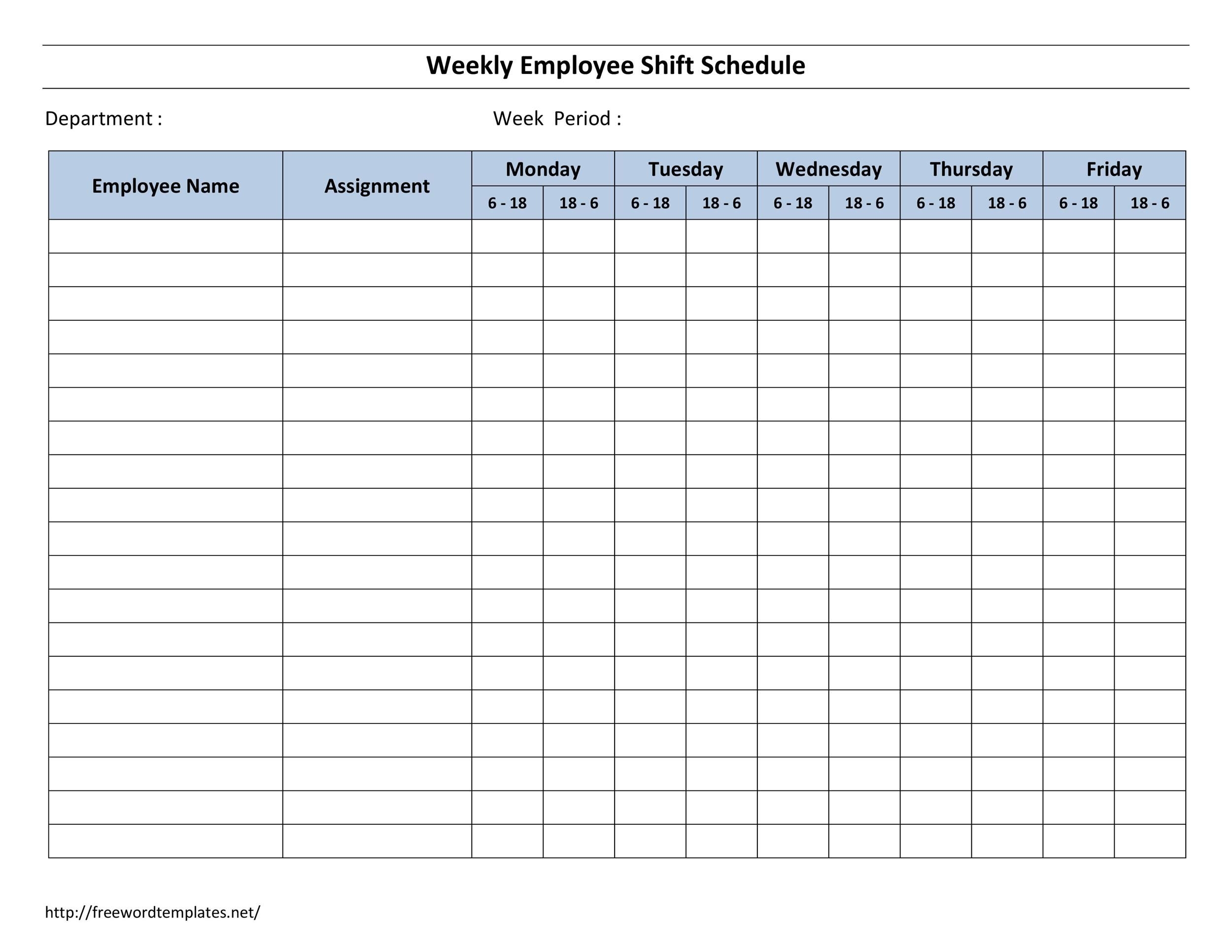 Blank Schedule Template For 2 Weeks Example Calendar Printable