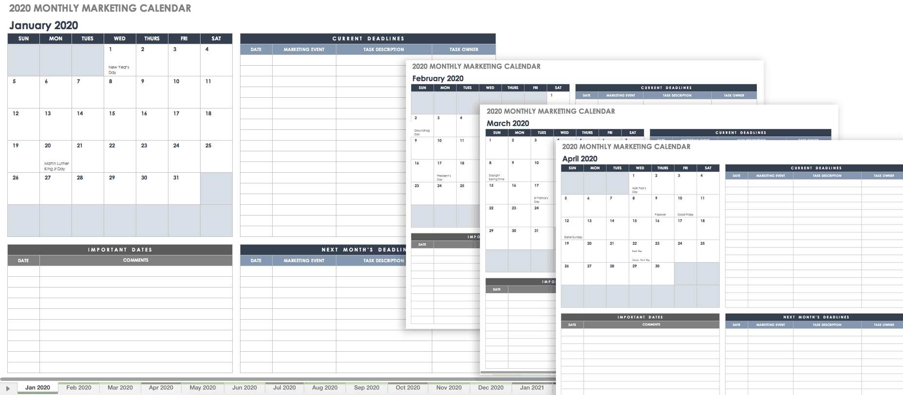 15 Free Marketing Calendar Templates | Smartsheet