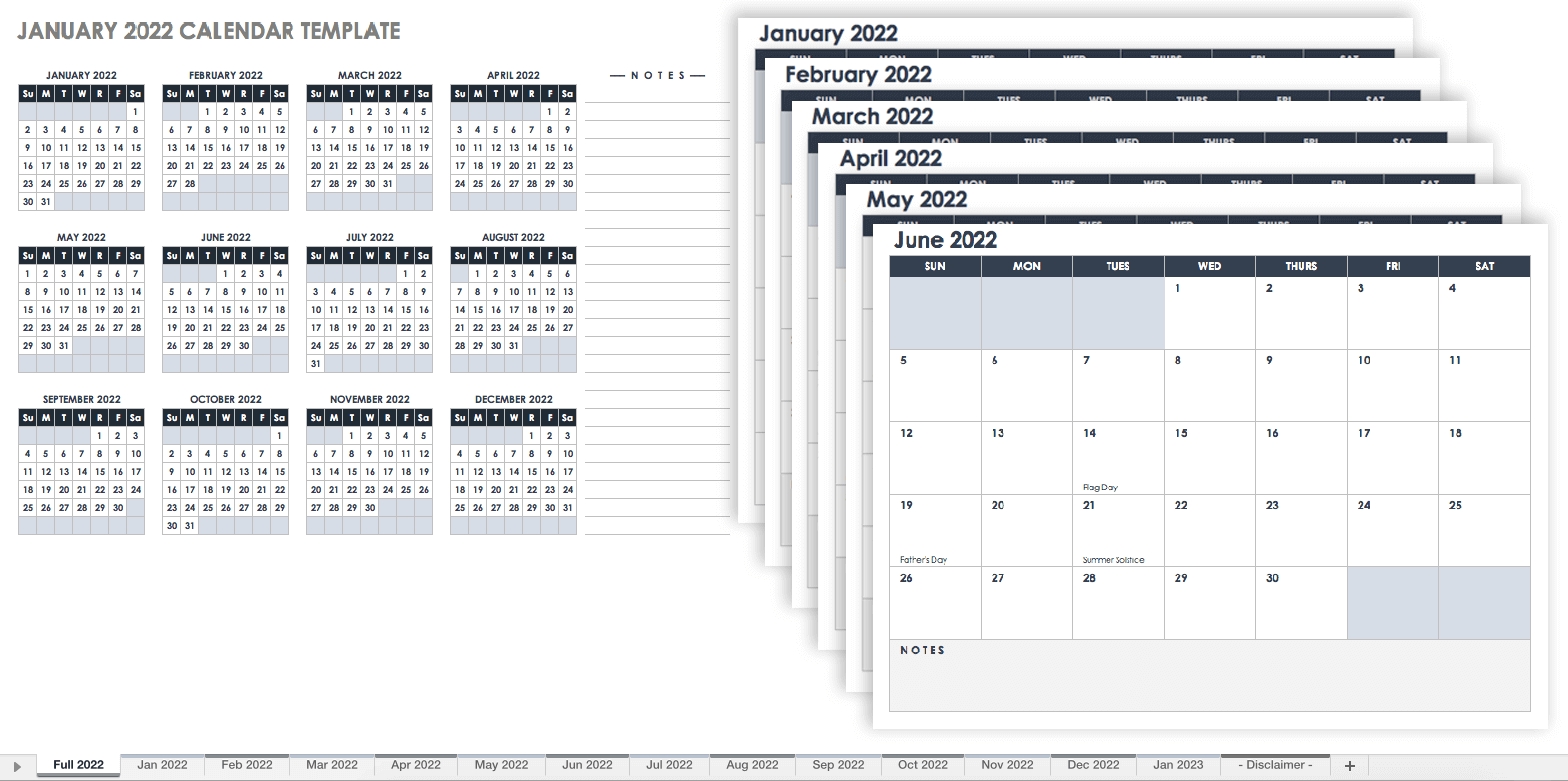 15 free monthly calendar templates | smartsheet