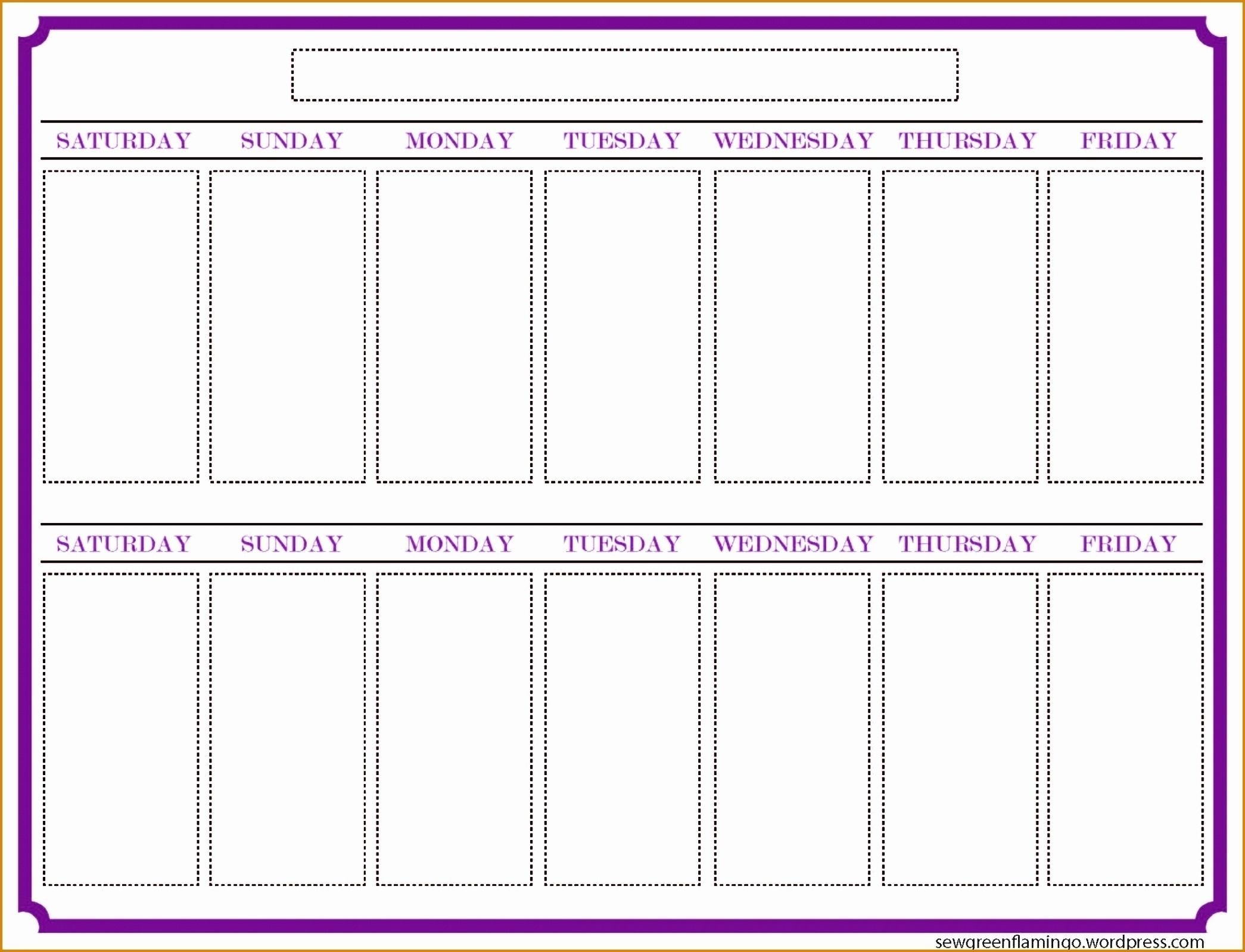 2 week blank calendar printable – template calendar design
