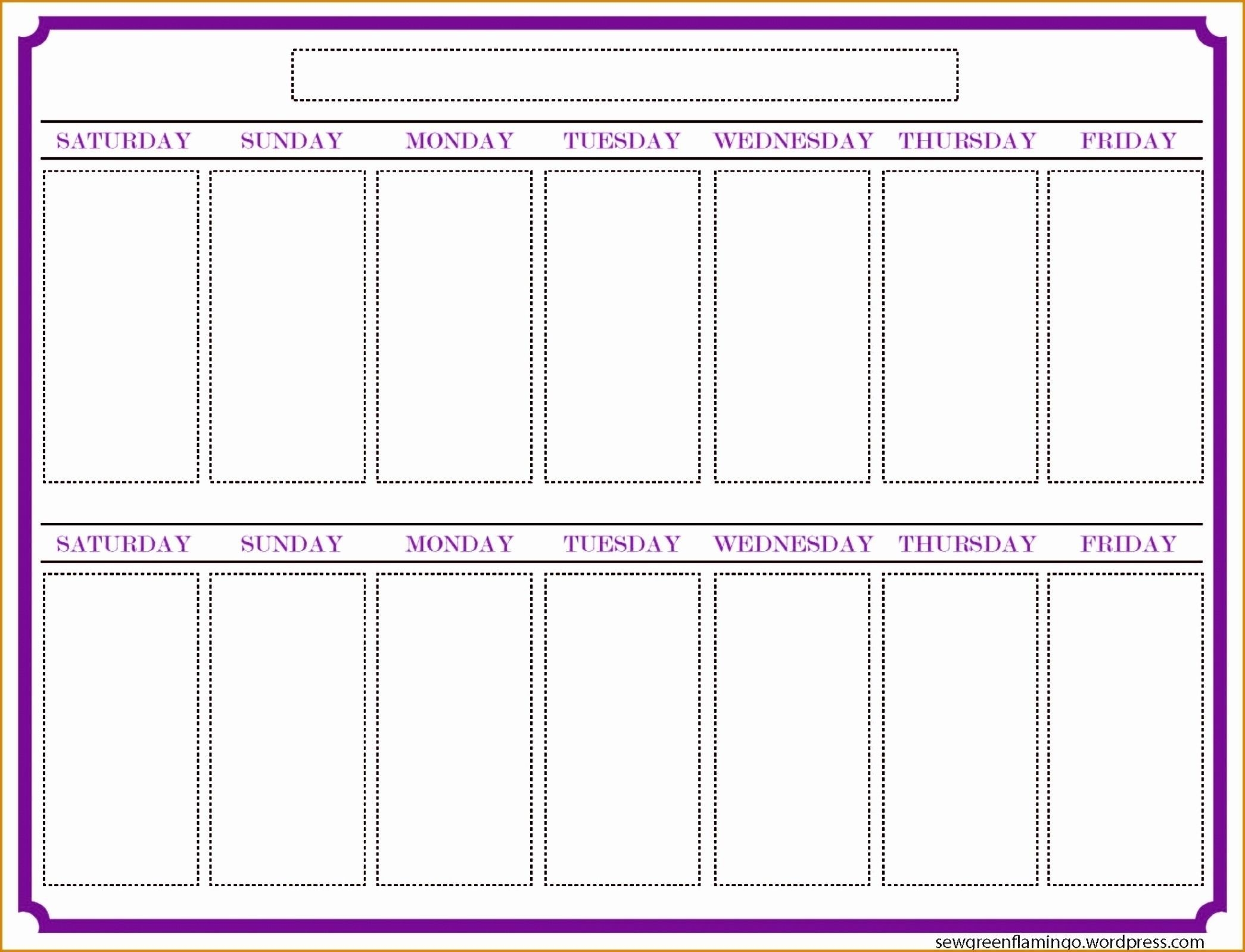 2 Week Calendar Printable Printable Templates