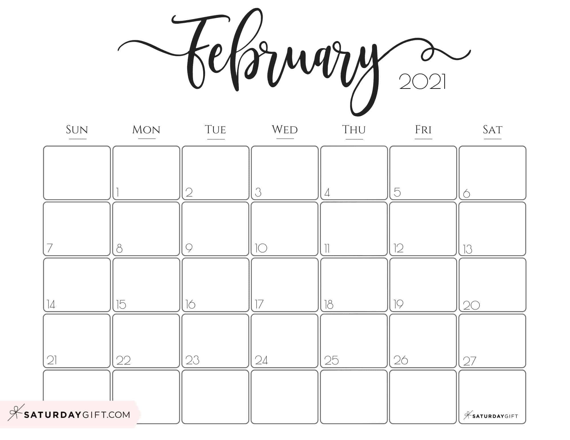 20 February 2021 Calendar Free Download Printable