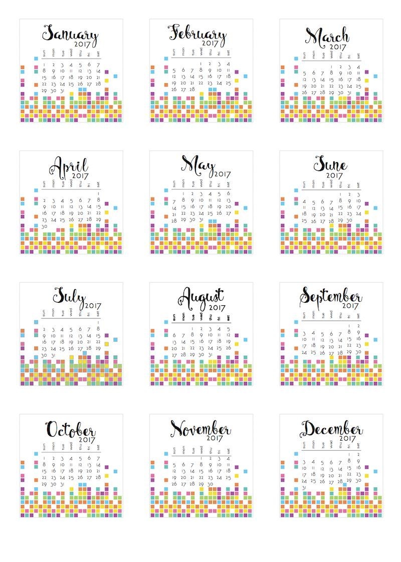 2017 Tear Off Calendars | Calendar Printables, Monthly