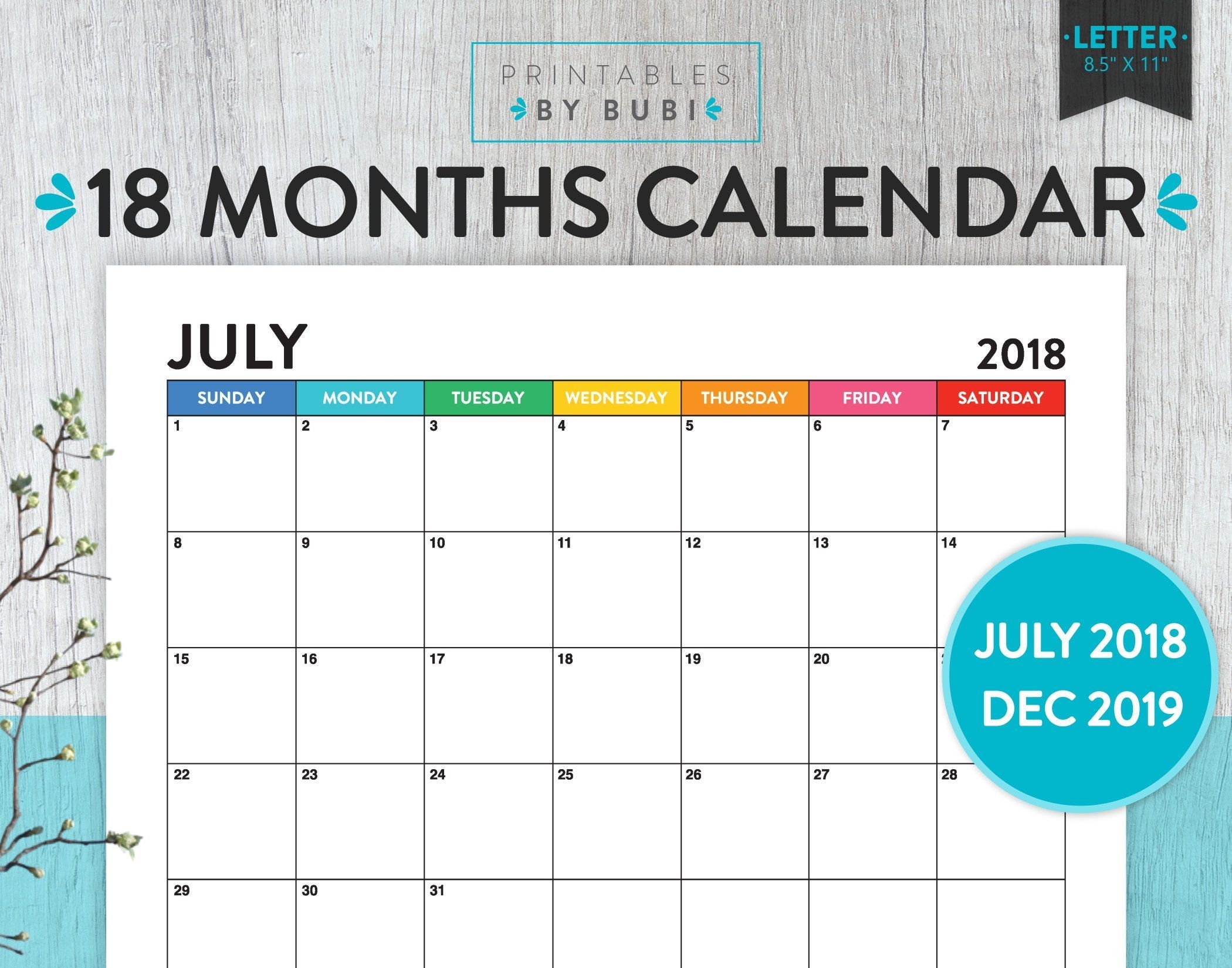 2018 2019 Calendar Printable, 2018 2019 Printable