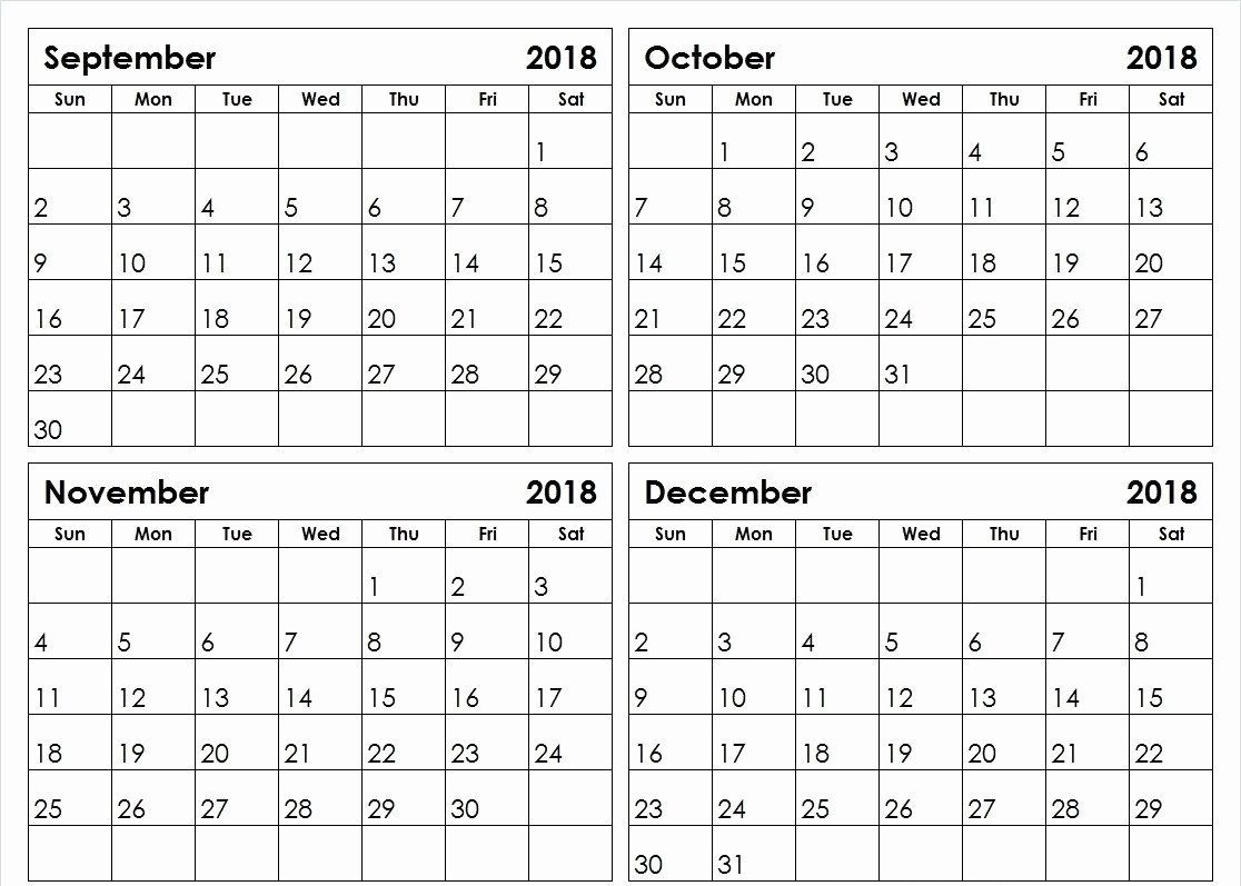 2018 4 month calendar printable | calendar printables