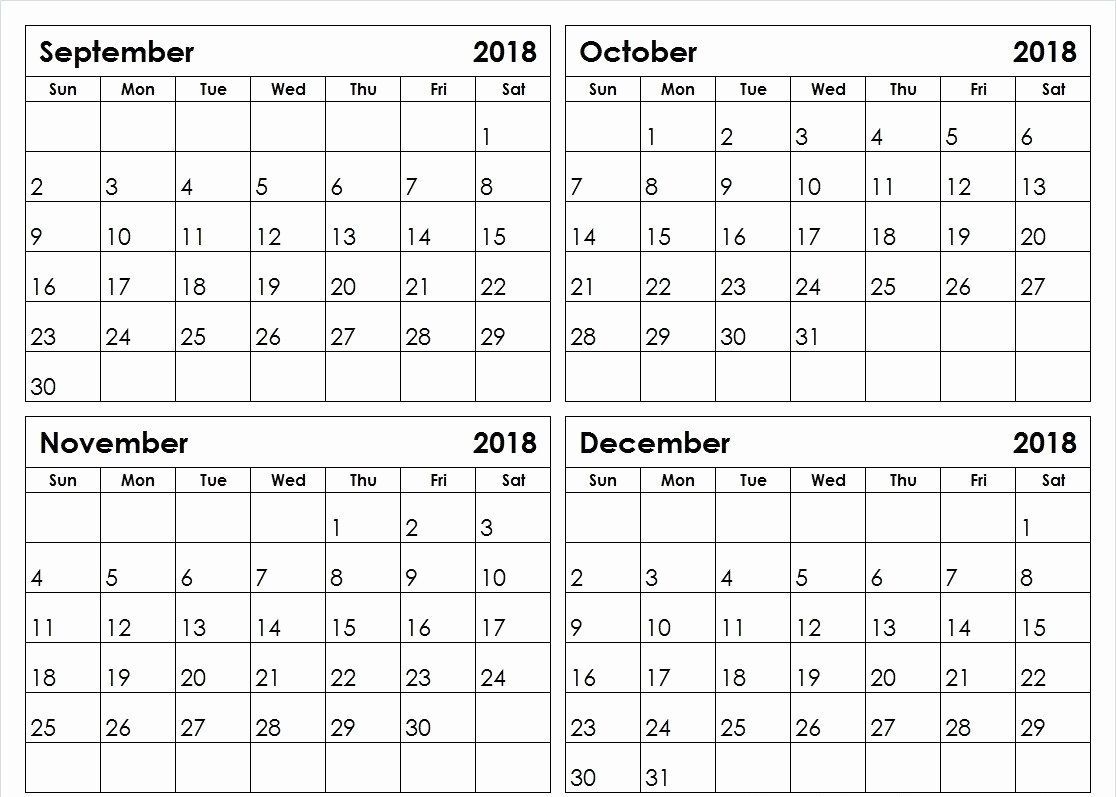 2018 4 Month Calendar Printable | Calendar Printables