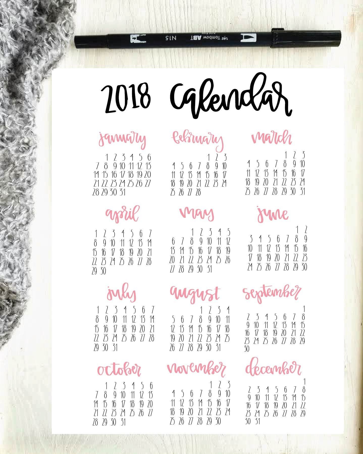 2018 Calendar Pdf, Desk Calendar, Wall Calendars, Wall