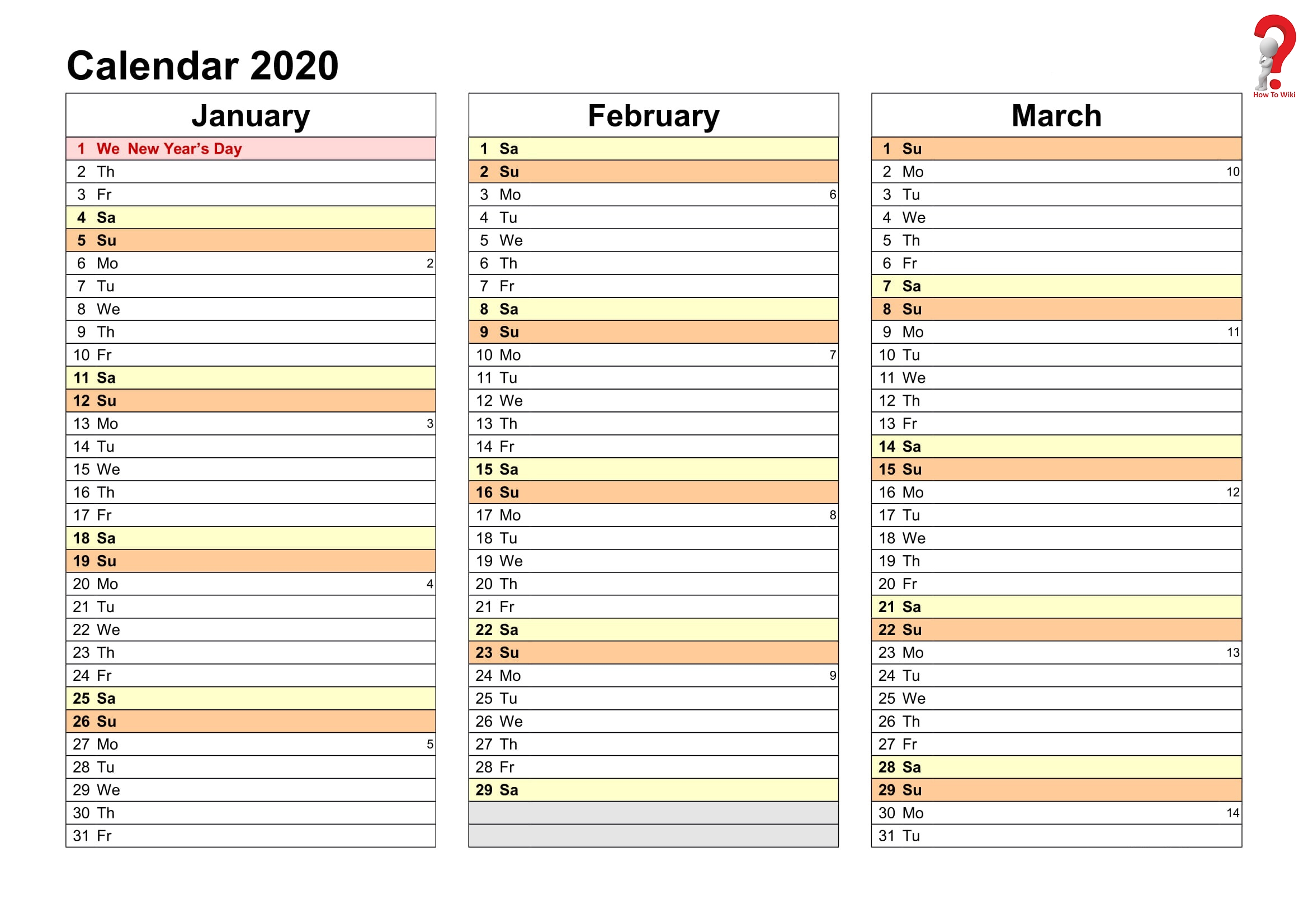 2019 and 2020 yearly planner in excel | event calendar