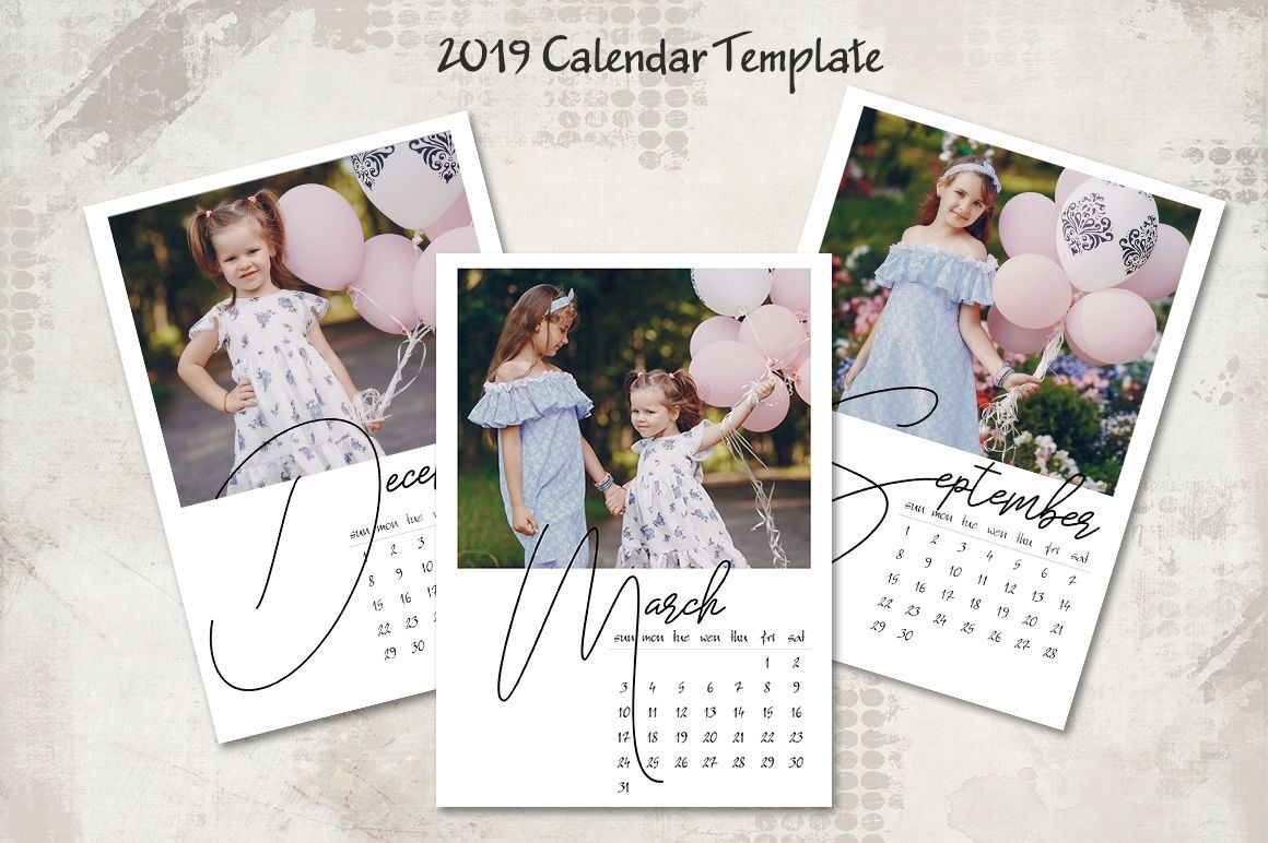 2019 calendar template 5x7happynews | thehungryjpeg