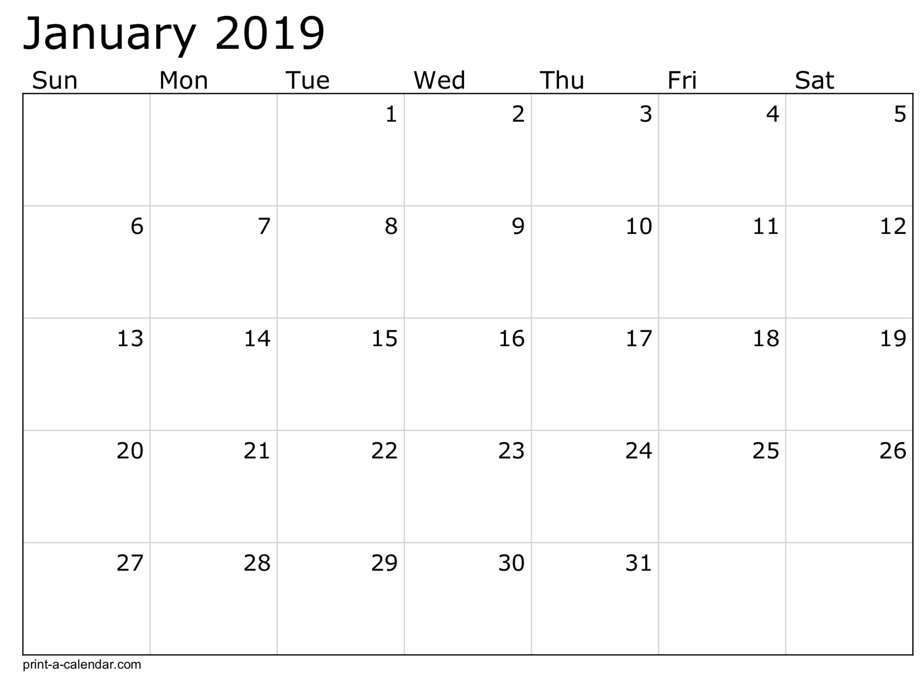 2019 Free Printable Calendar Templates A Mother's Random