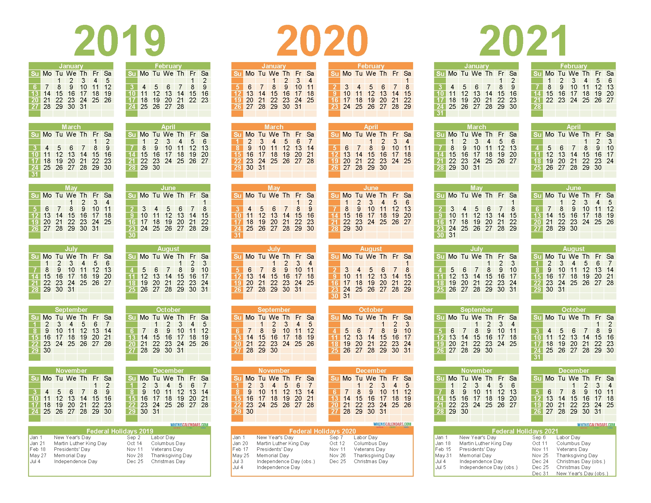 2019 to 2021 calendar printable free pdf, word, image – free