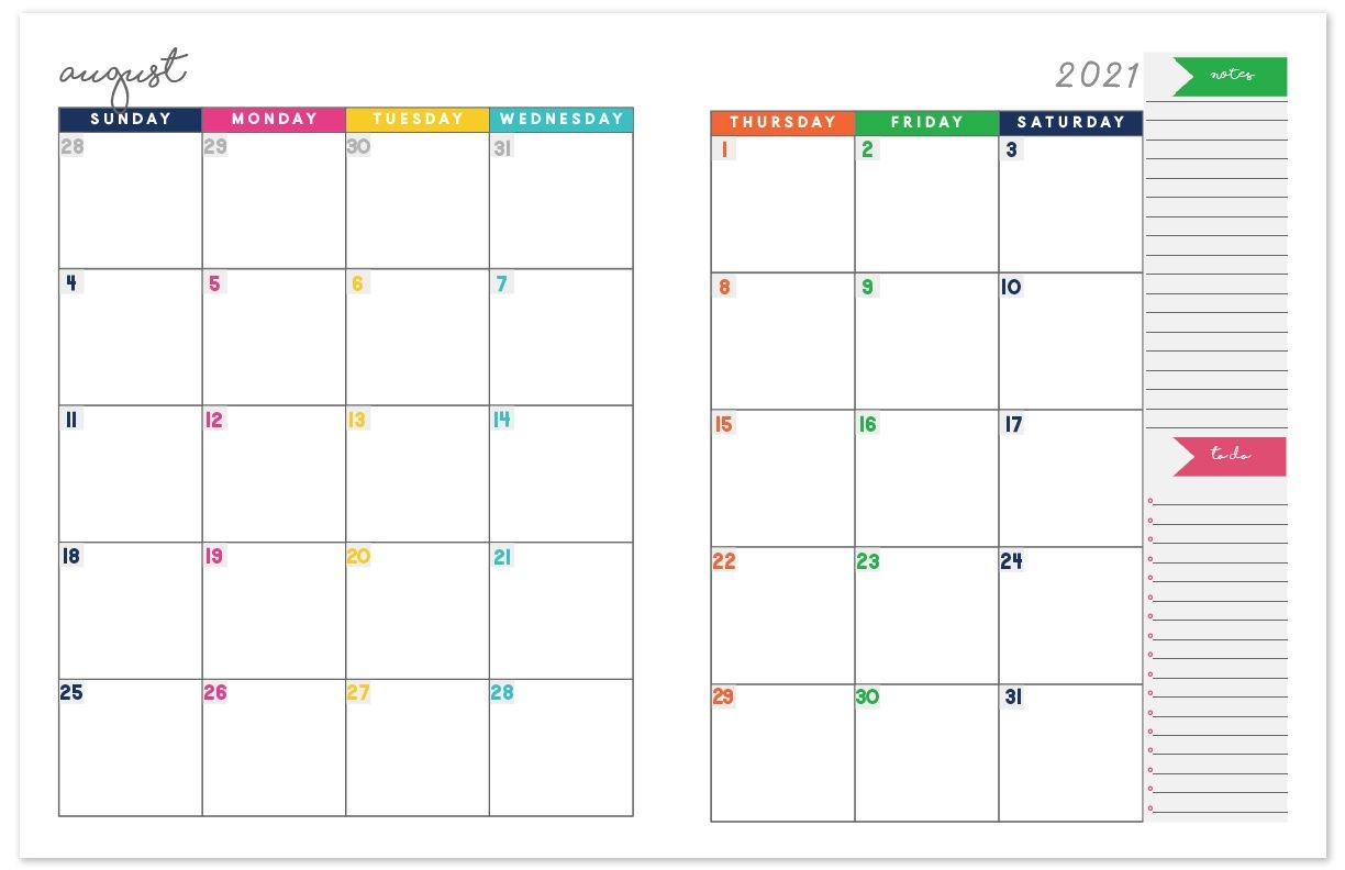 Planner Monthly Calendar Binder - Example Calendar Printable