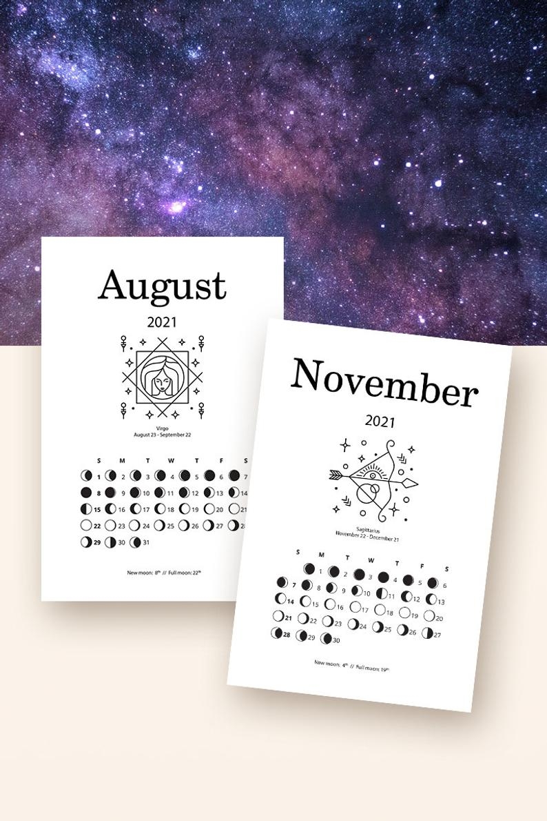 2020 2021 printable moon calendar moon phase calendar for