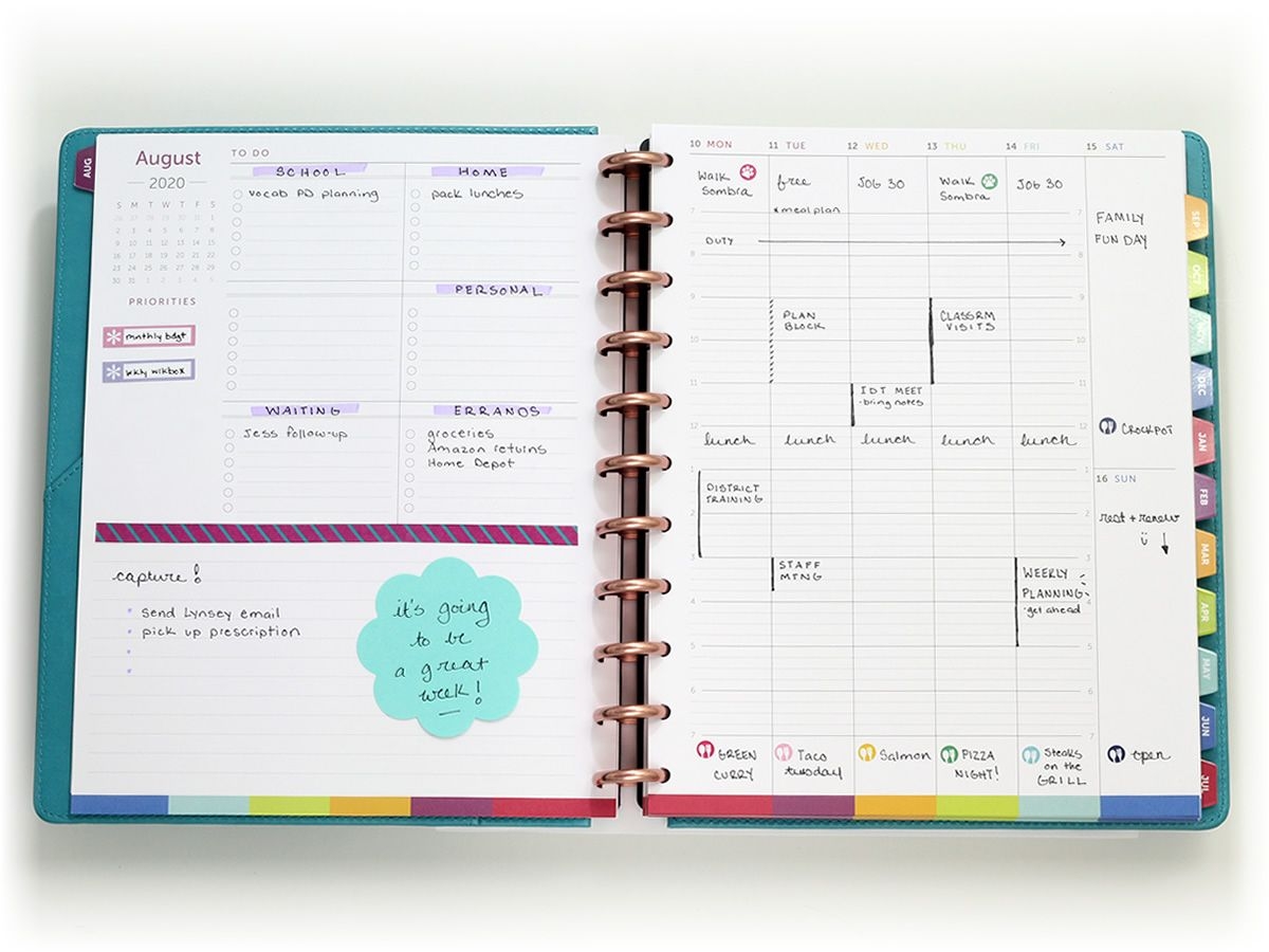 2020 21 academic calendar planner pages: letter discbound