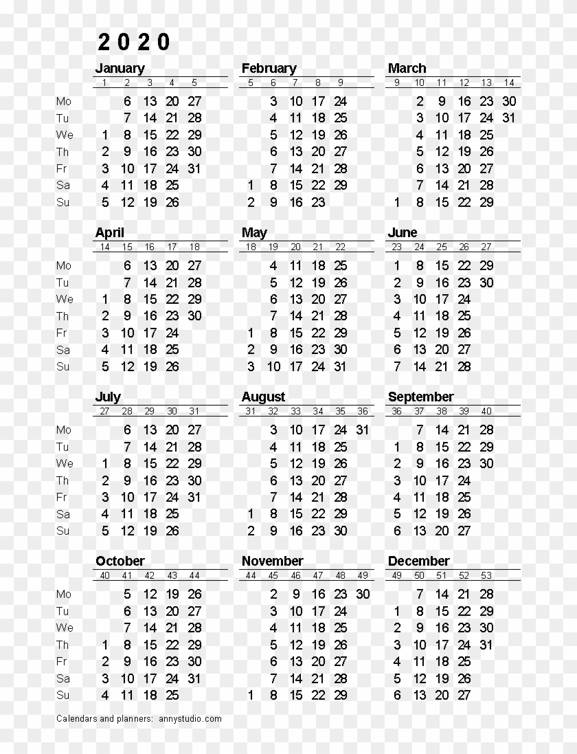2020 calendar png download image 2020 calendar with week