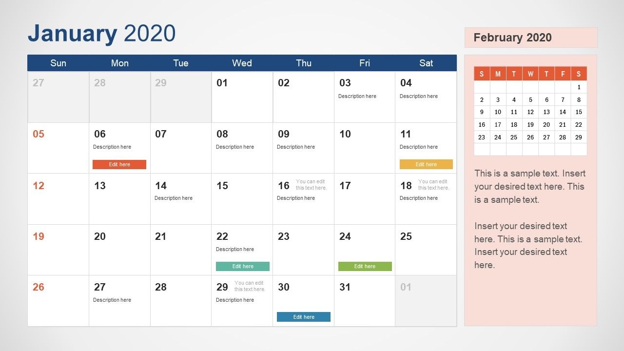 2020 calendar powerpoint template