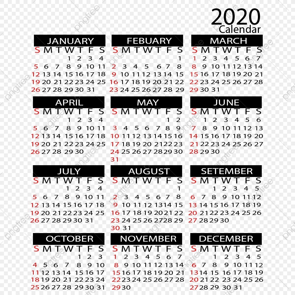 2020 Creative Calendar Design, 2020, Calendar, January Png