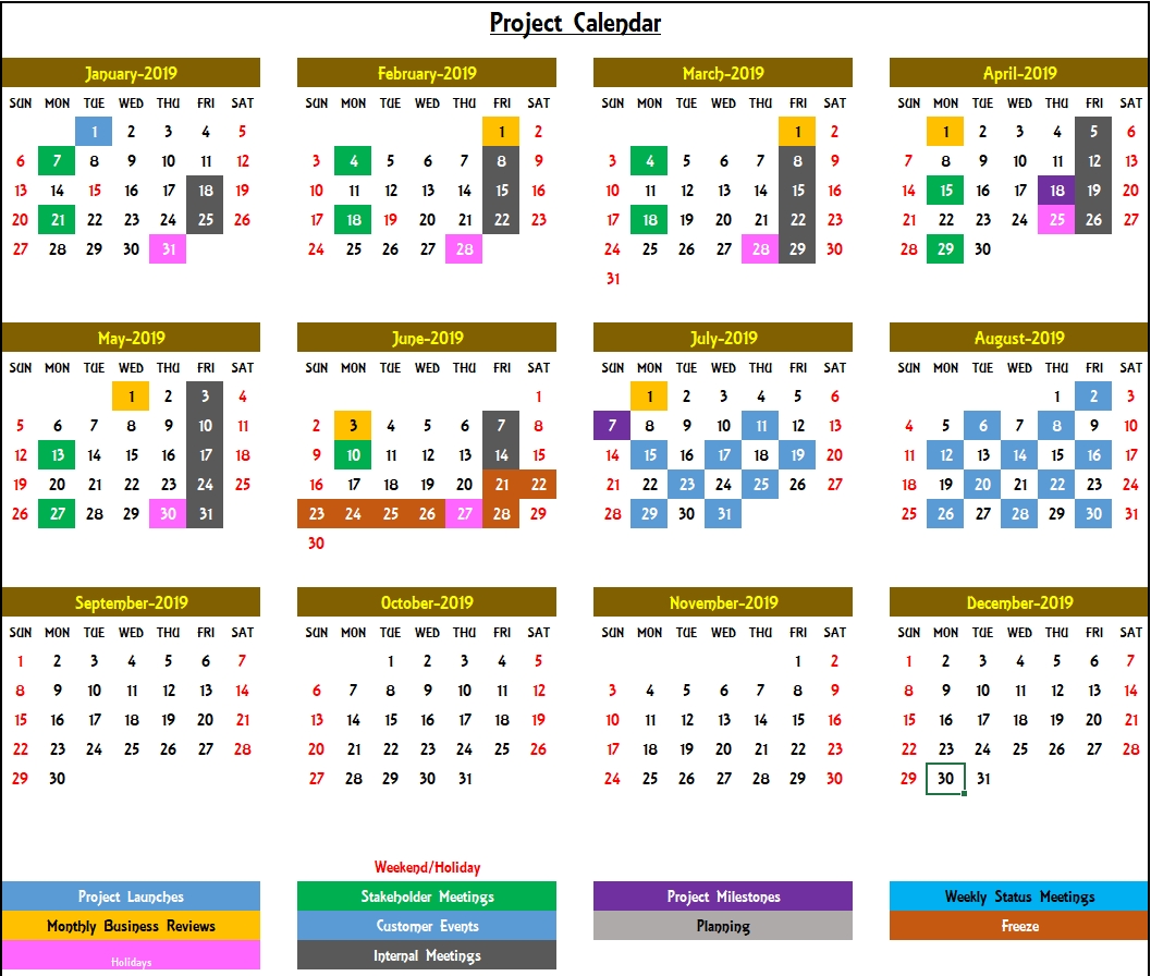 2020 Excel Calendar Template Excel Calendar 2020 Or Any Year