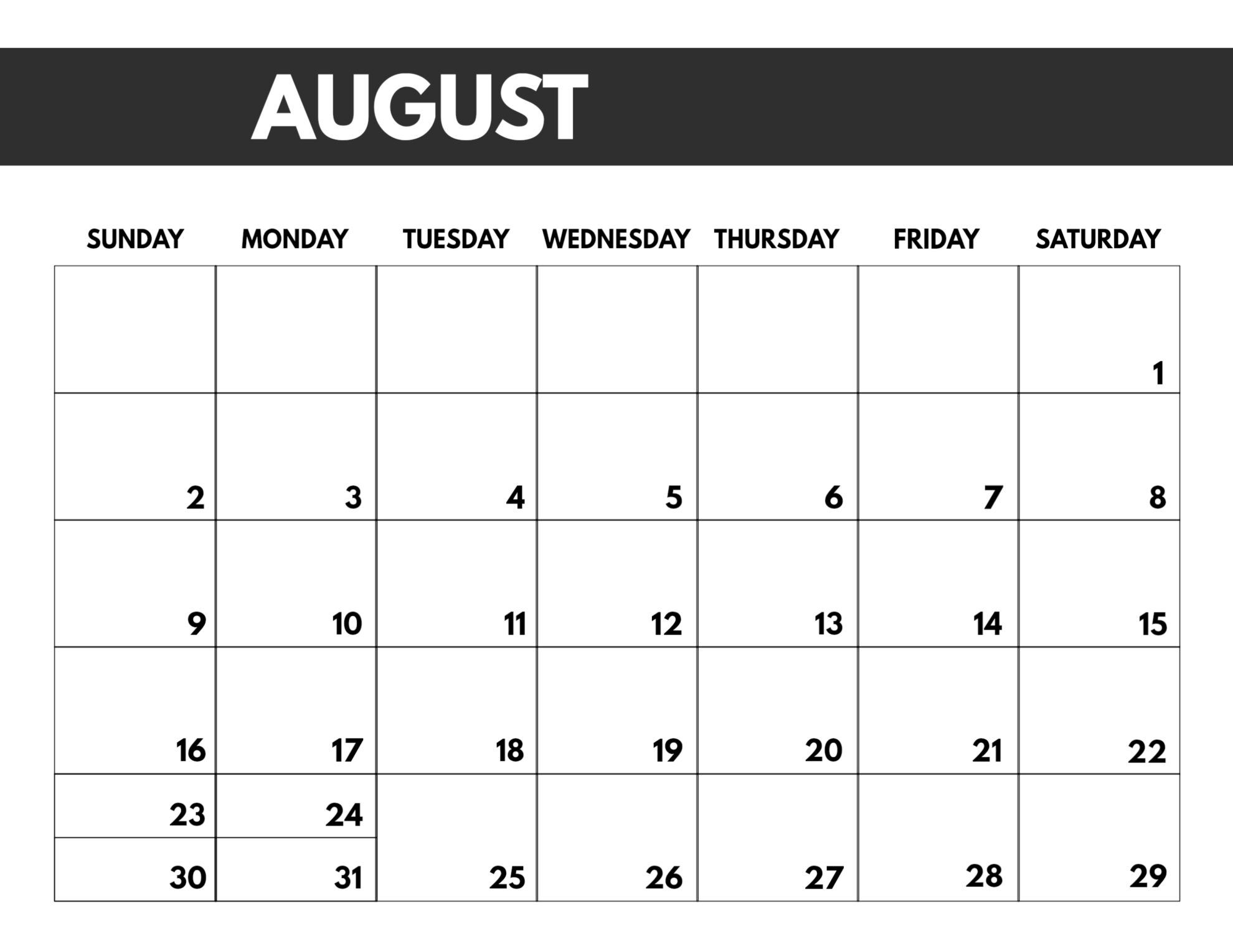 2020 Free Monthly Calendar Template | Paper Trail Design