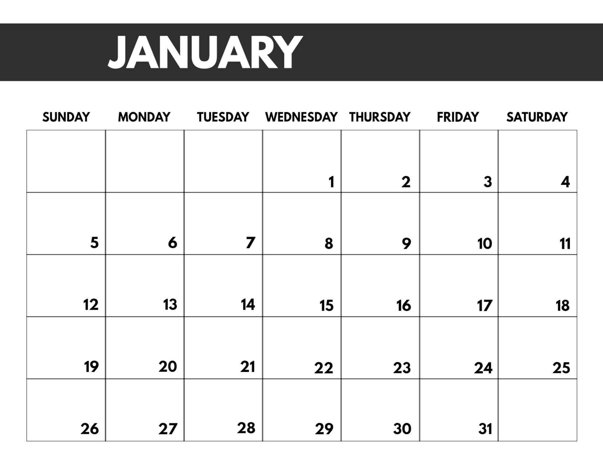 2020 free monthly calendar template | paper trail design