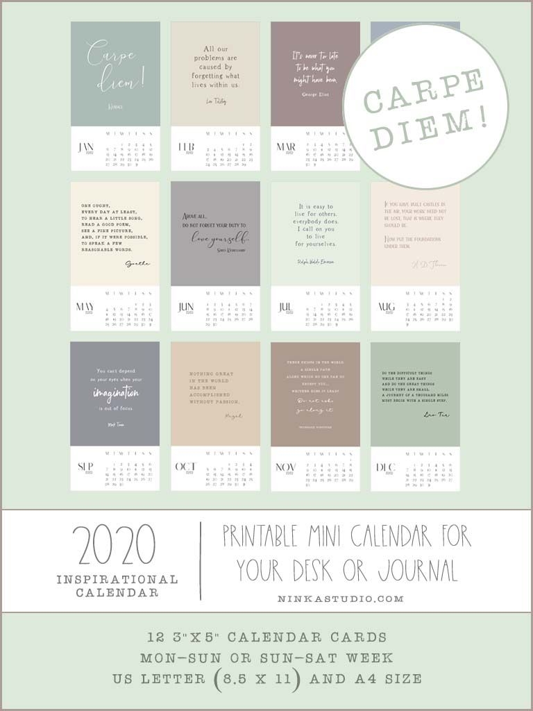 2020 Inspirational Quotes Calendar Yesmissy