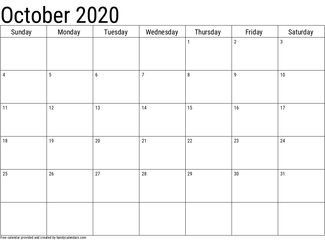 2020 october calendars handy calendars