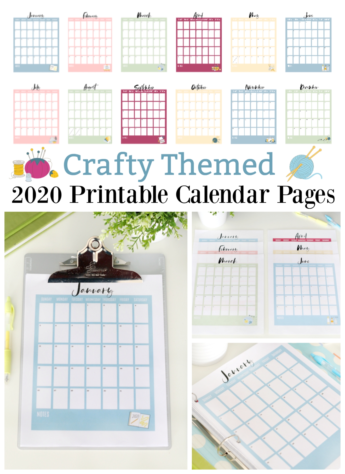 2020 printable calendar pages (free!) | printable calendar