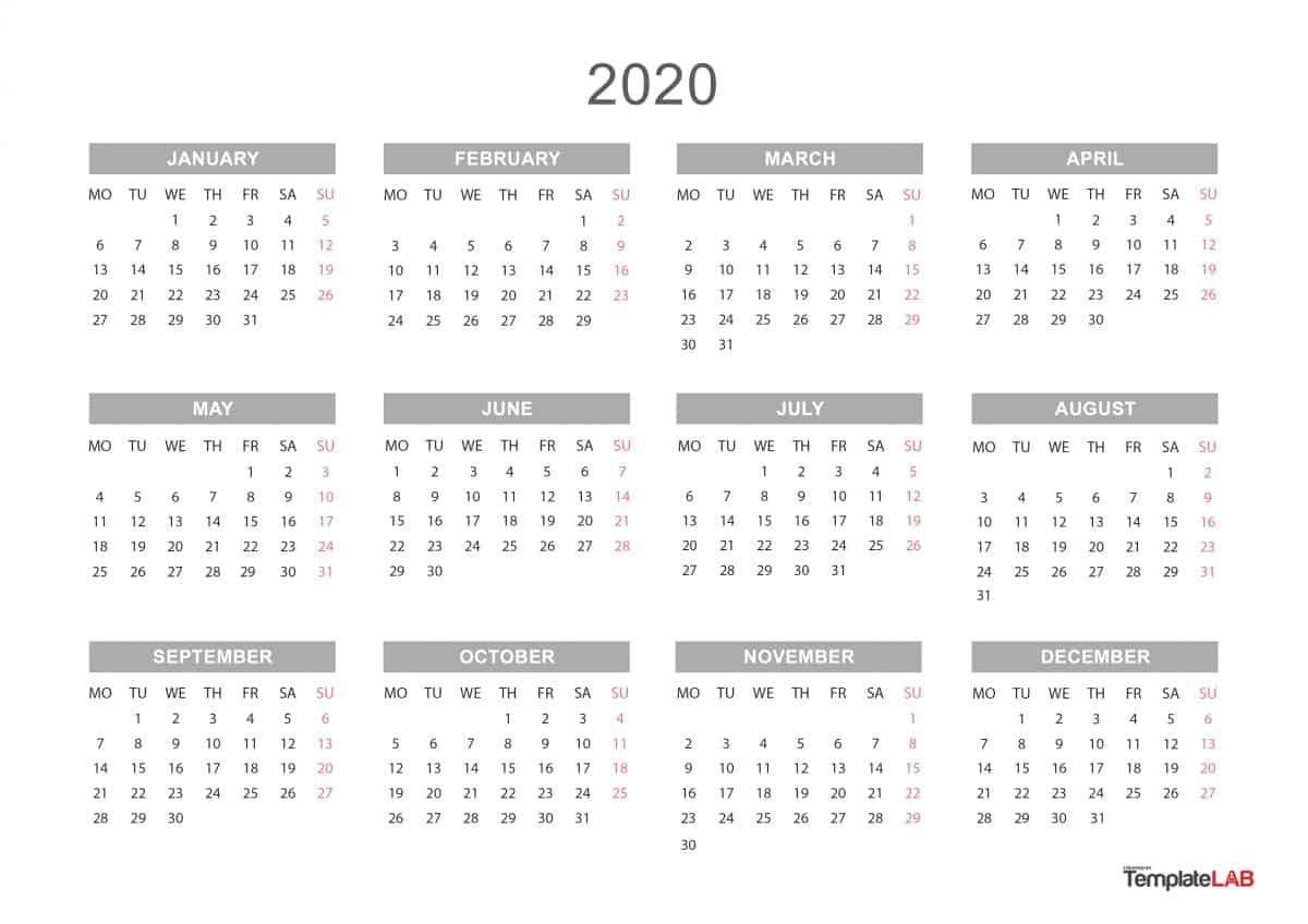 2020 Printable Calendars [monthly With Holidays Yearly 2020