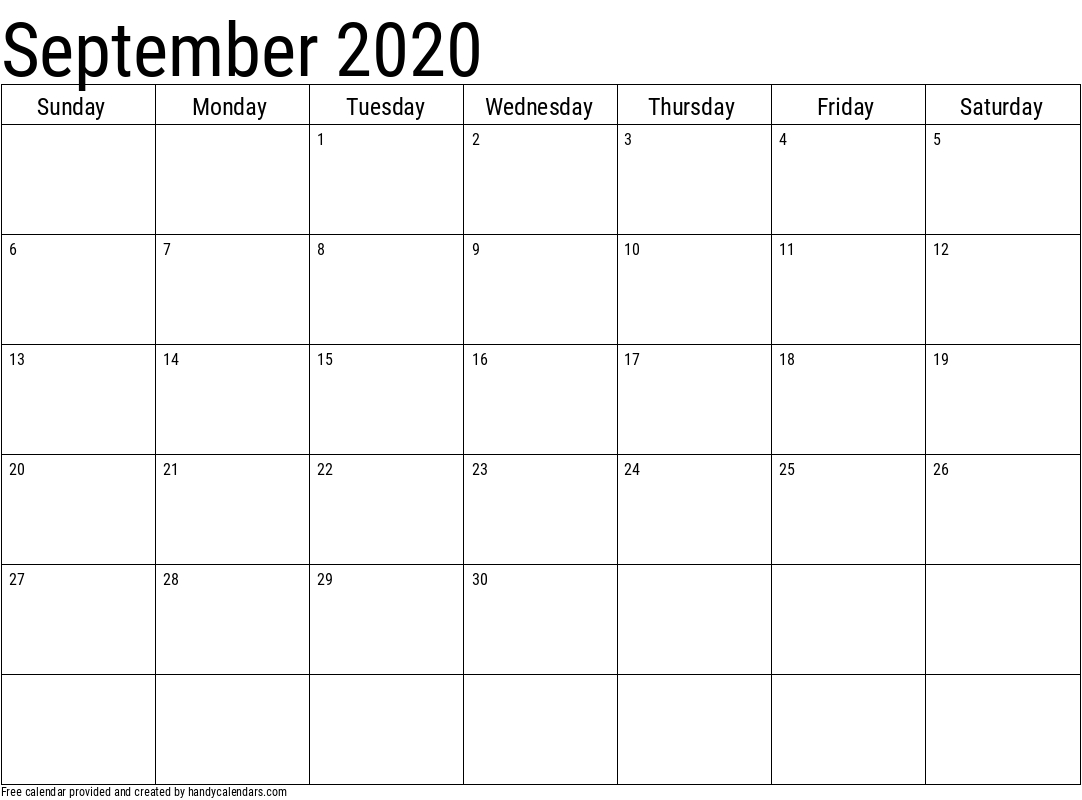 2020 september calendars handy calendars