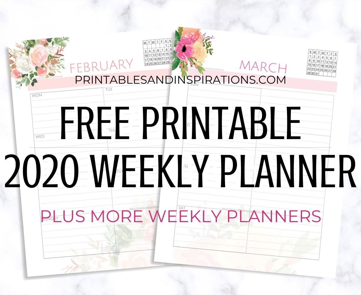 2020 weekly planner free printable pdf printables and