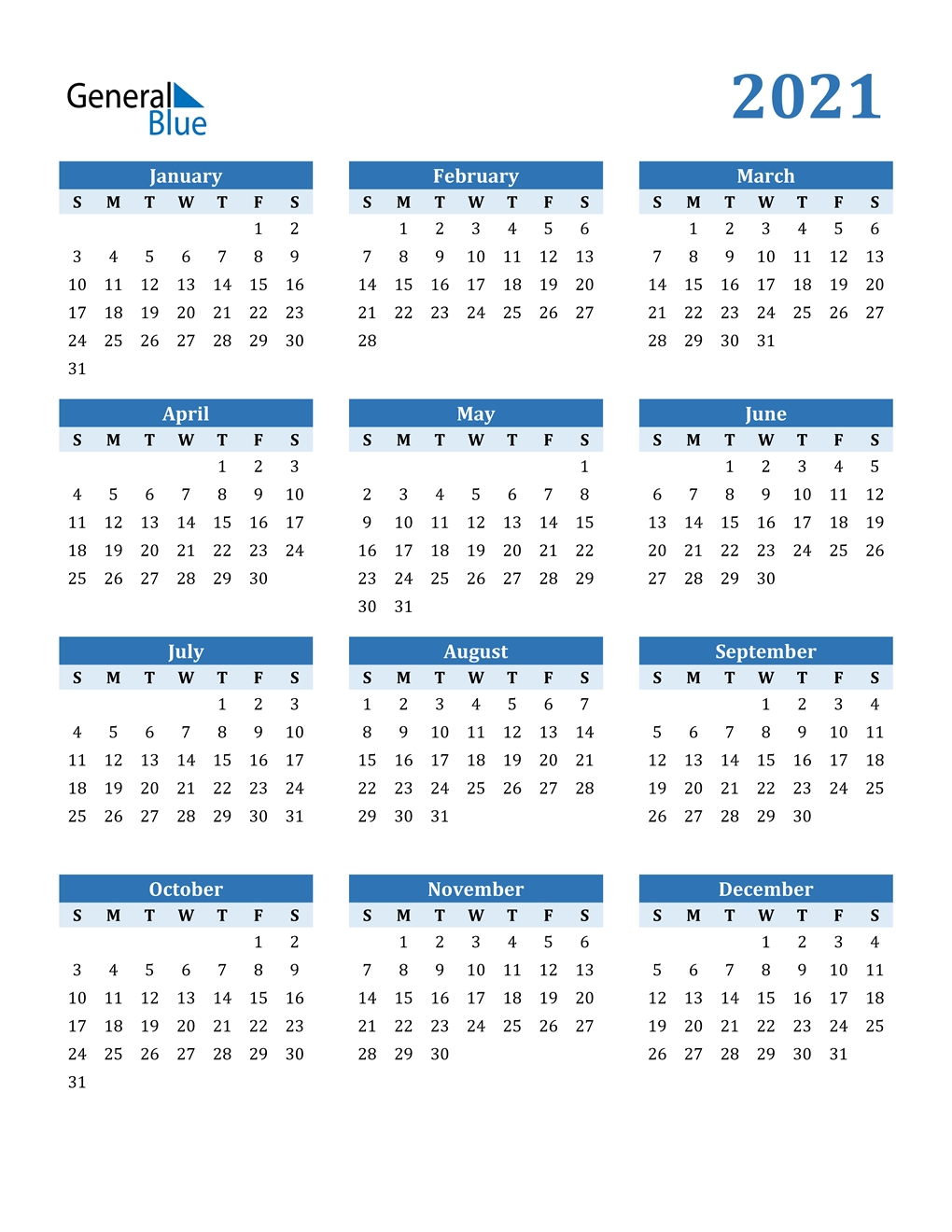 2021 calendar (pdf, word, excel)