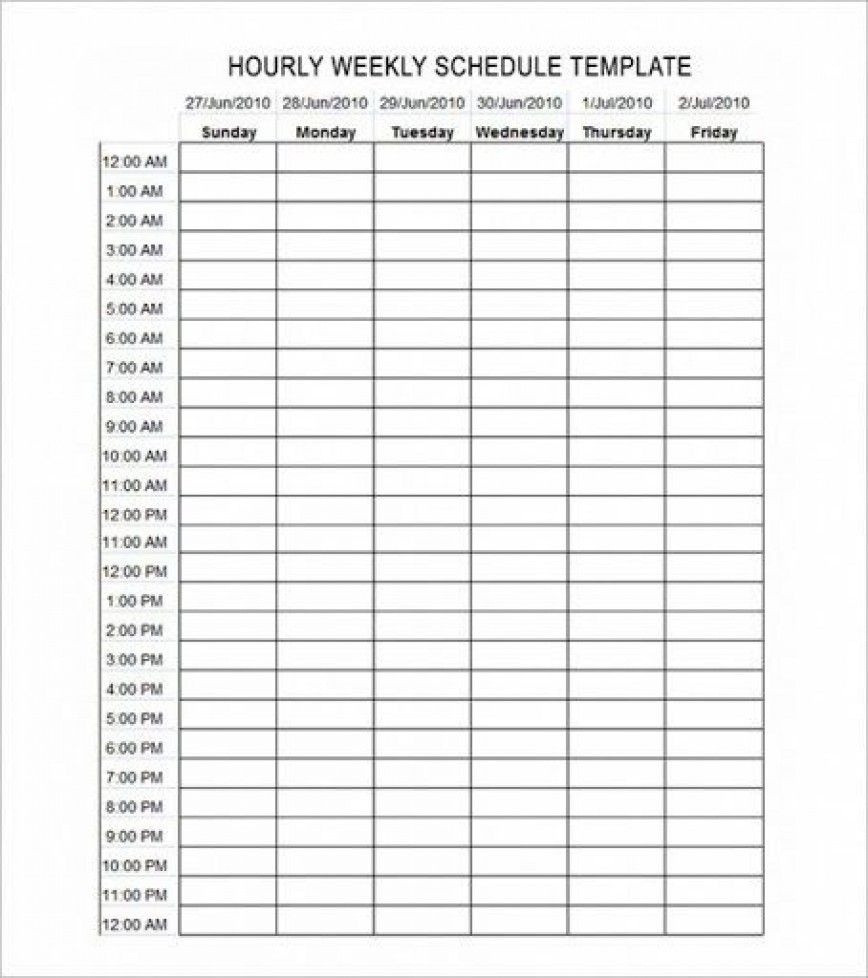 24 Hour Daily Schedule Template Pdf