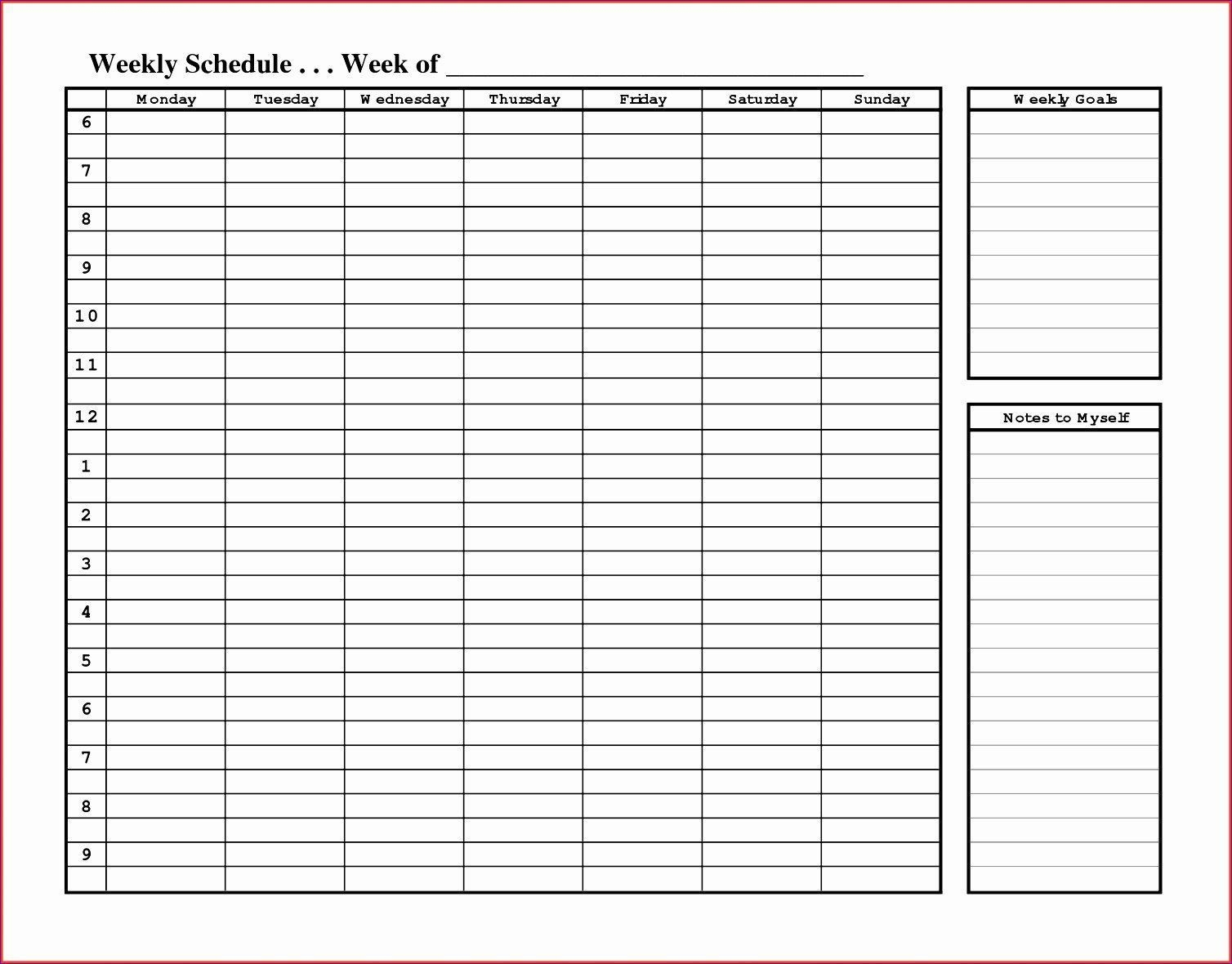 24 Hr Schedule Template Addictionary