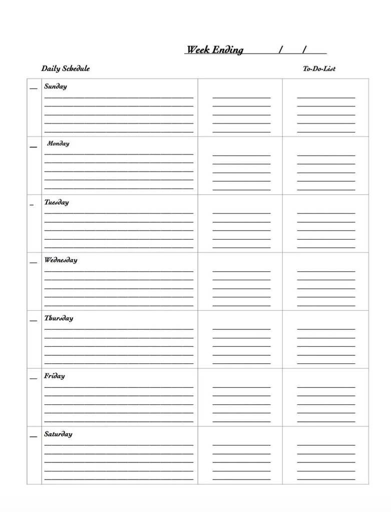 29 free weekly planner template printables for 2020