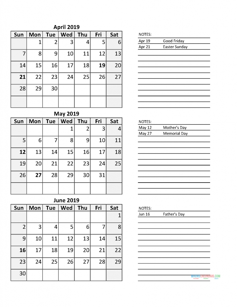3 month calendar 2019 quarterly calendar template with us