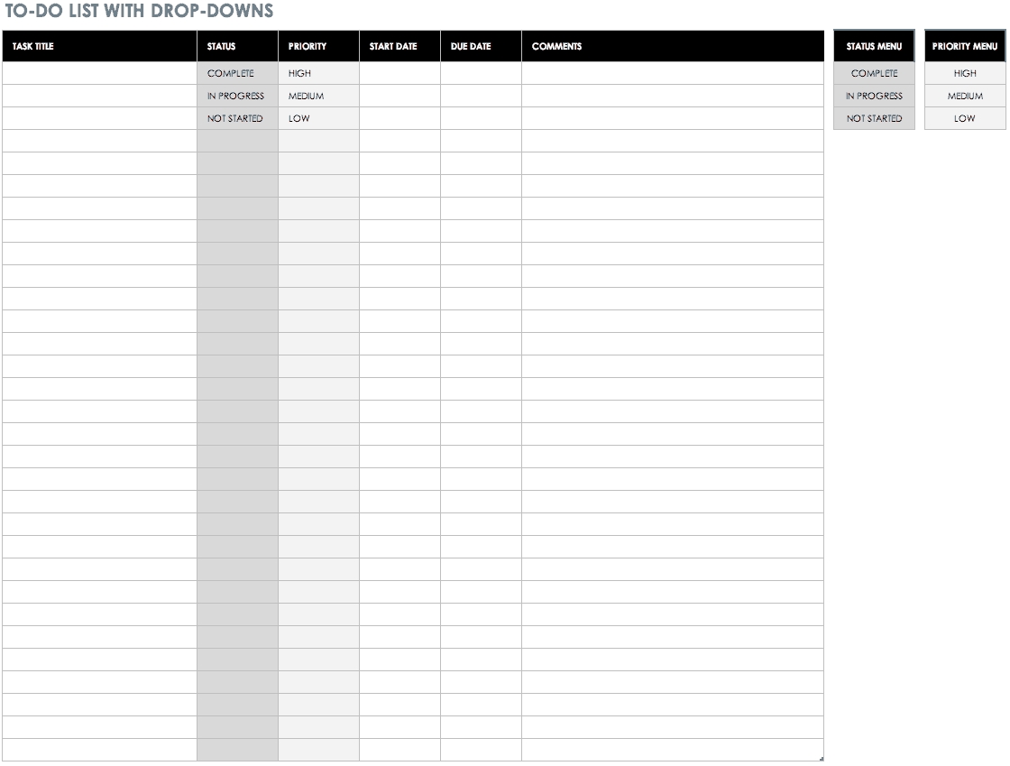 30 Free Task And Checklist Templates | Smartsheet