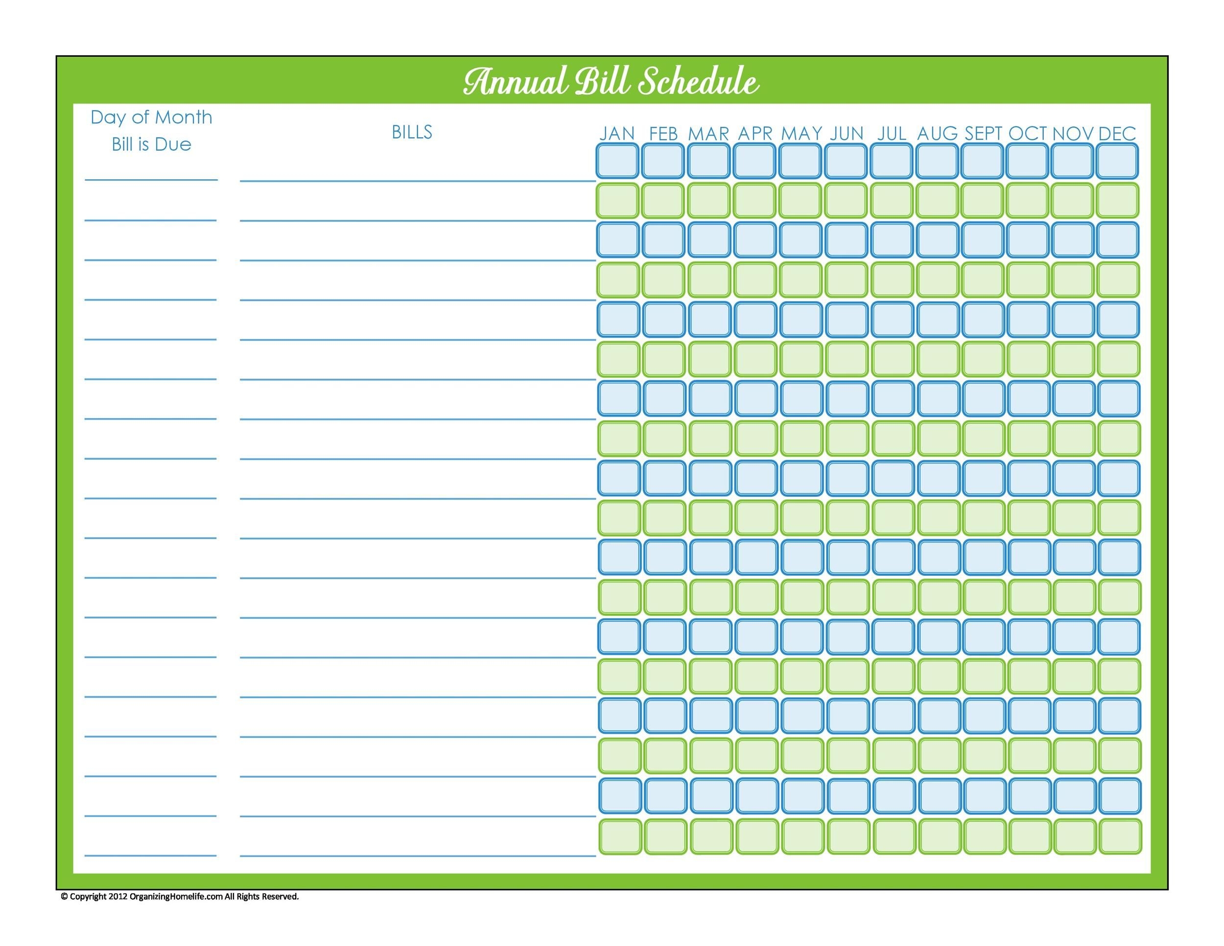 33 Free Bill Pay Checklists & Bill Calendars (pdf, Word & Excel)