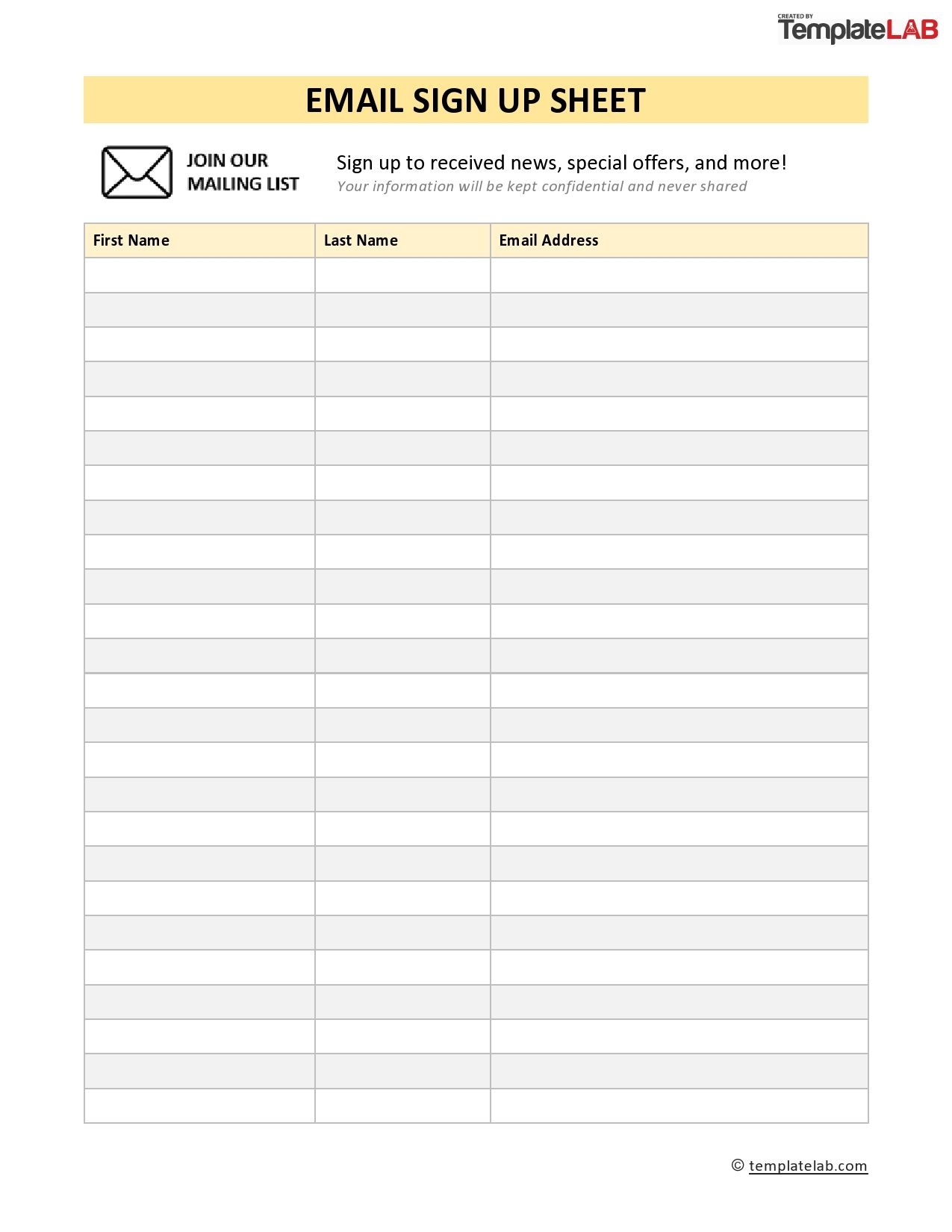 40 Sign Up Sheet / Sign In Sheet Templates (word & Excel)