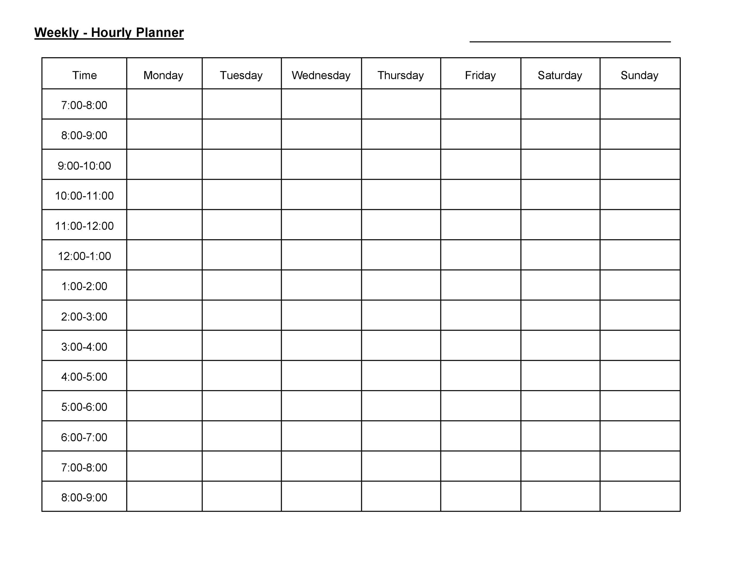 43 Effective Hourly Schedule Templates (excel & Ms Word) ᐅ