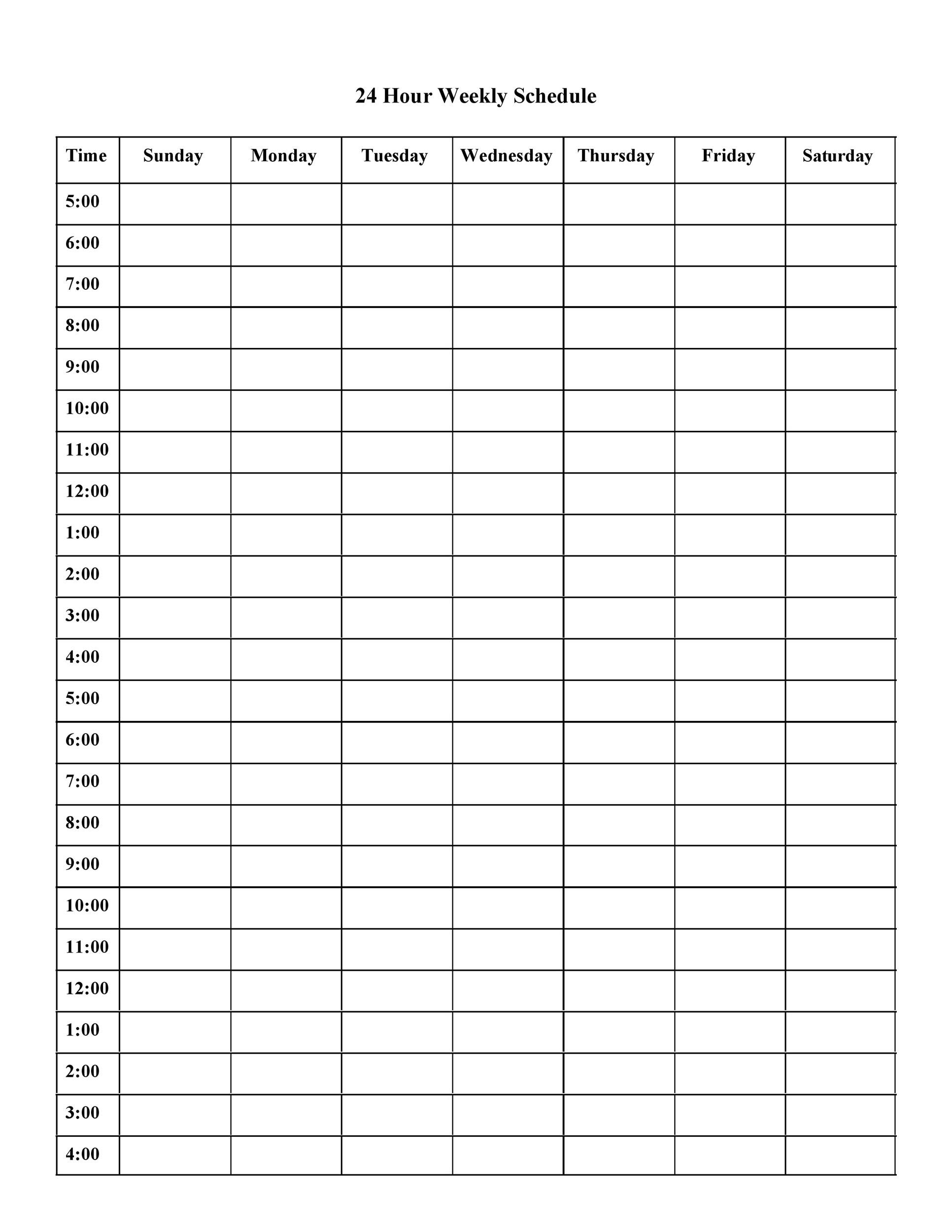 43 effective hourly schedule templates (excel &amp; ms word) ᐅ