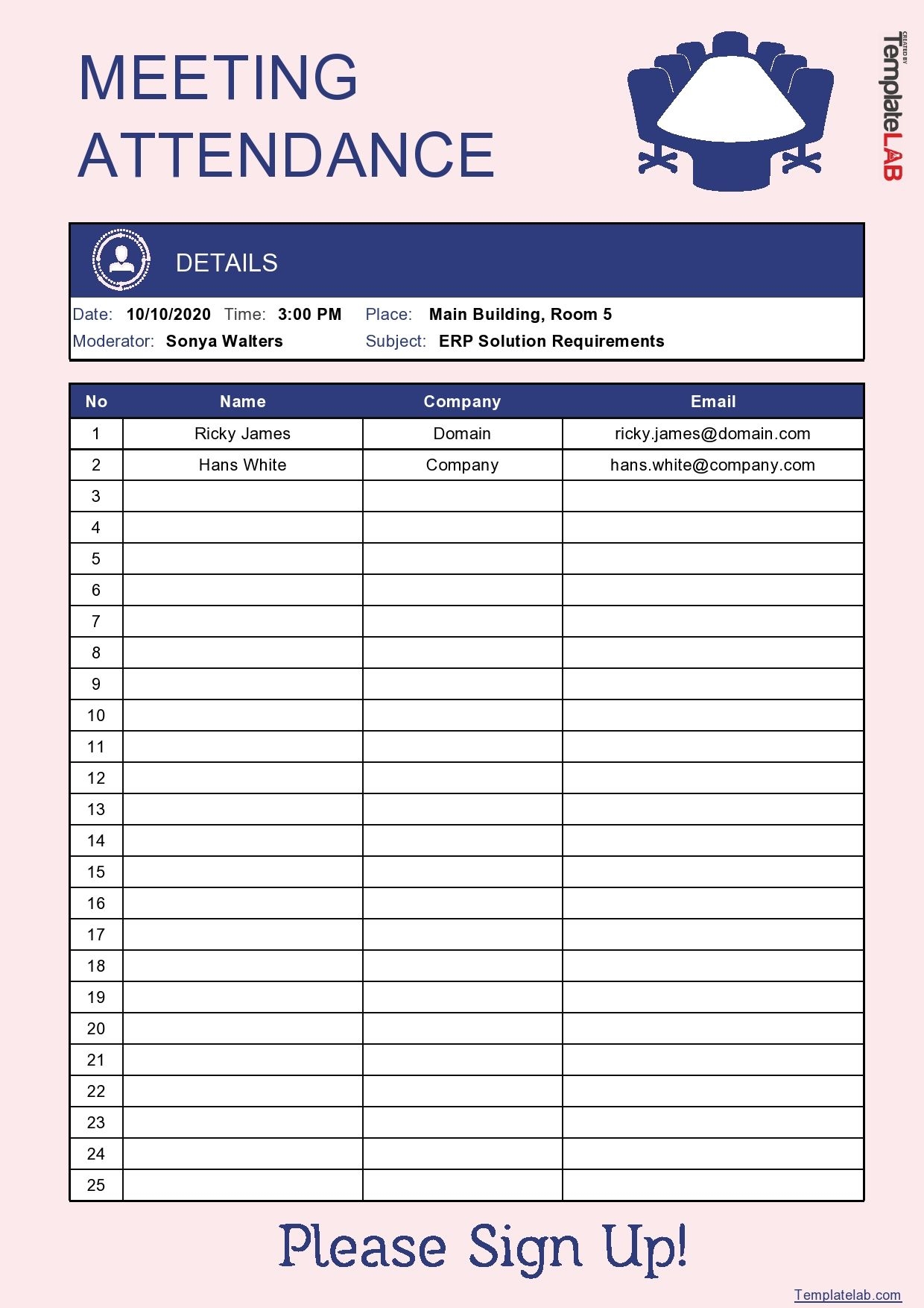 Monthly Sign Up Sheet Template Example Calendar Printable