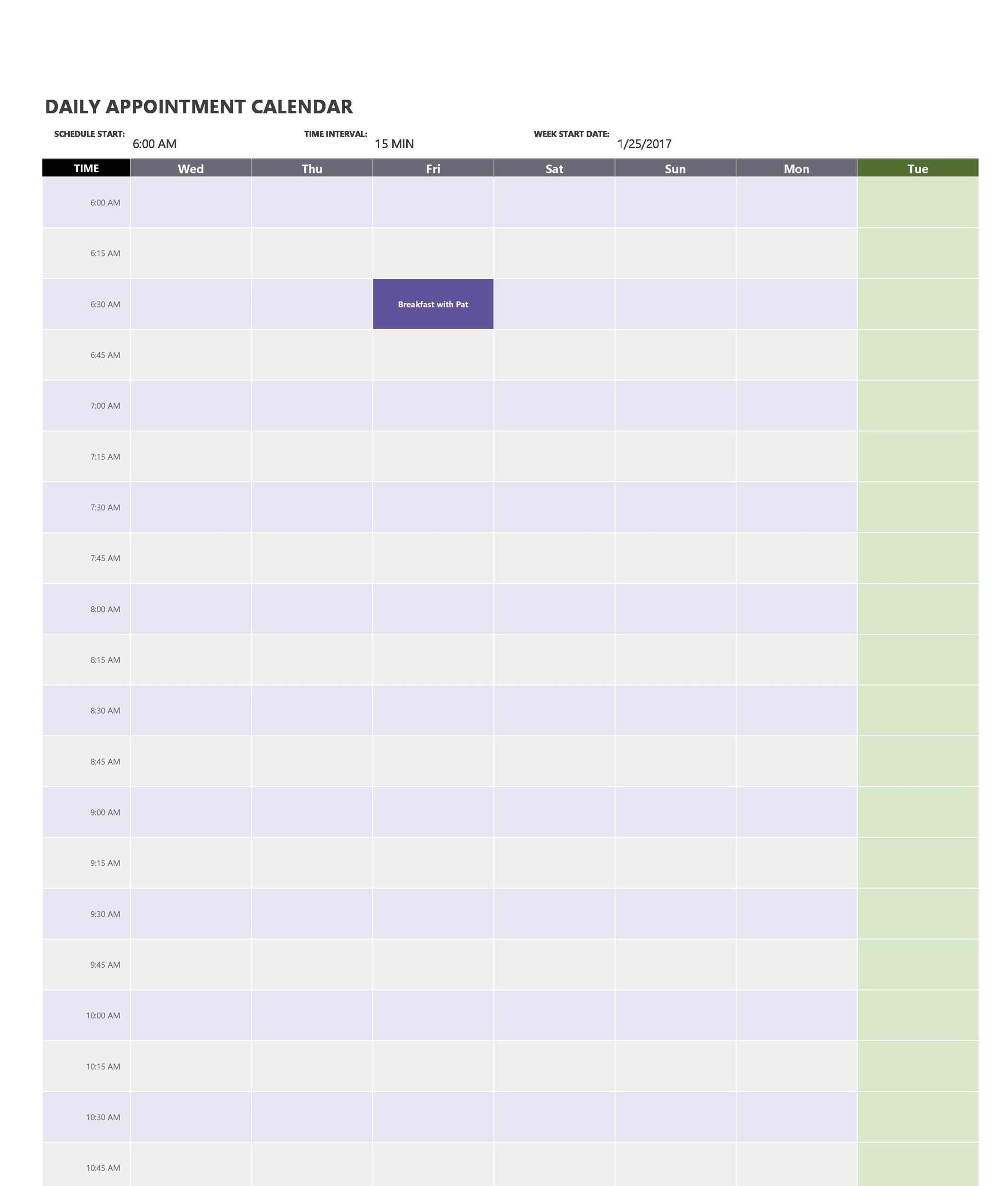 45 printable appointment schedule templates [&amp; appointment