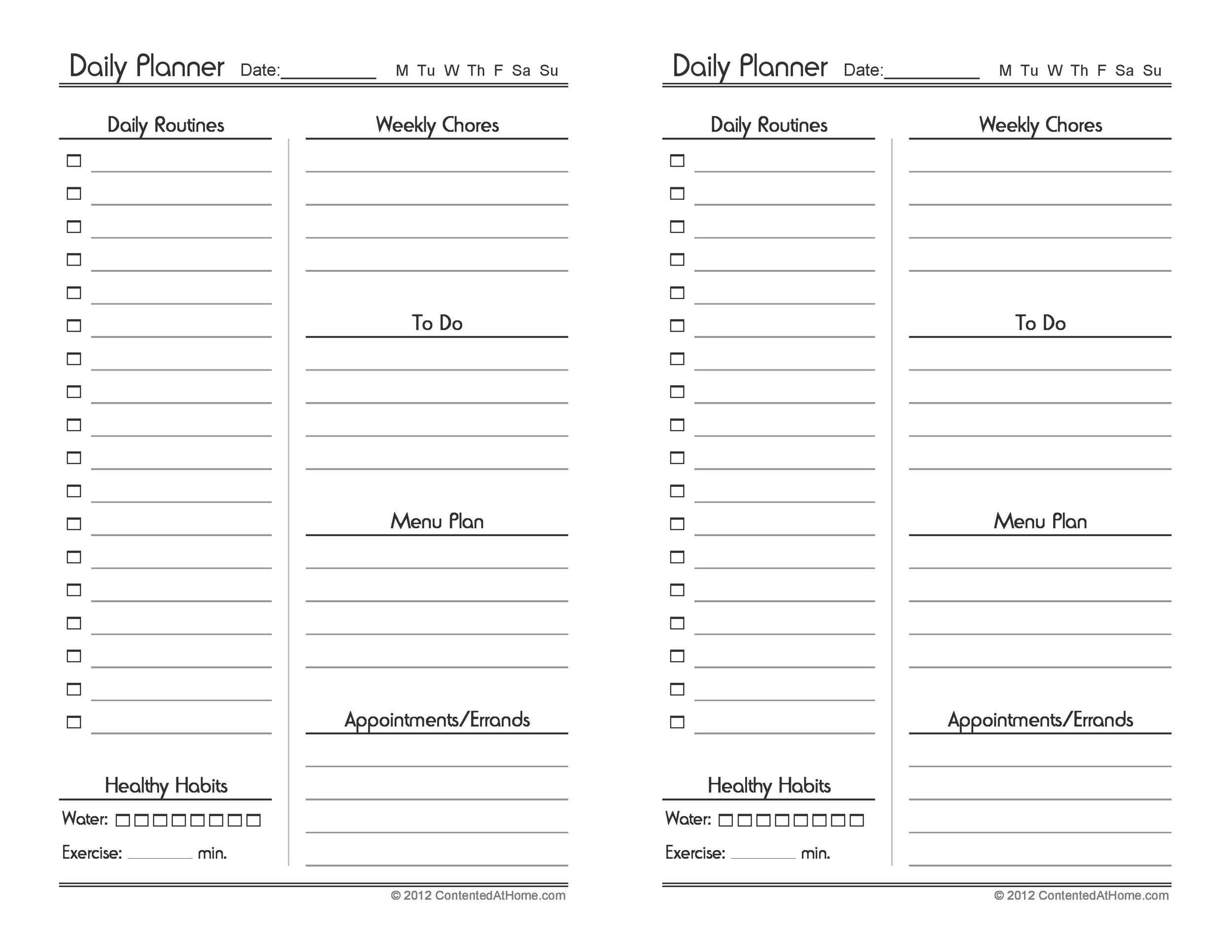 47 Printable Daily Planner Templates (free In Word/excel/pdf)