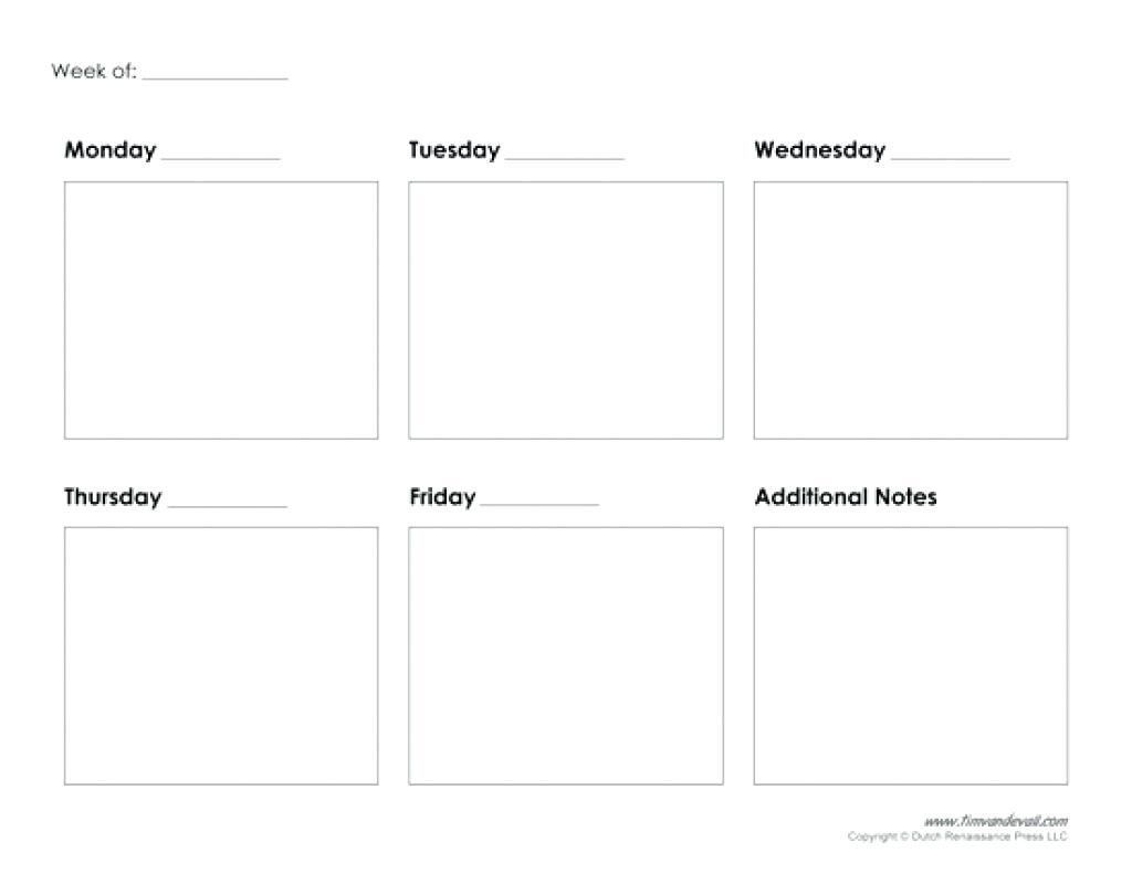 5 Day Printable Schedule Free Example Calendar Printable