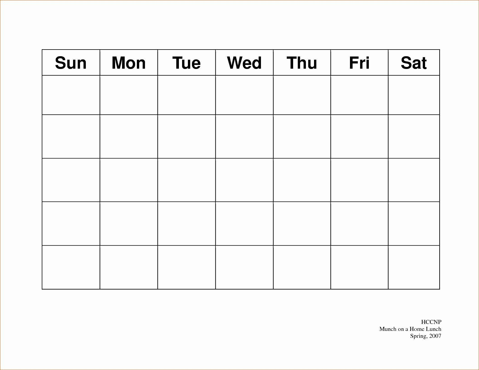 5 Day Schedule Template Elegant Free Printable 5 Day Monthly