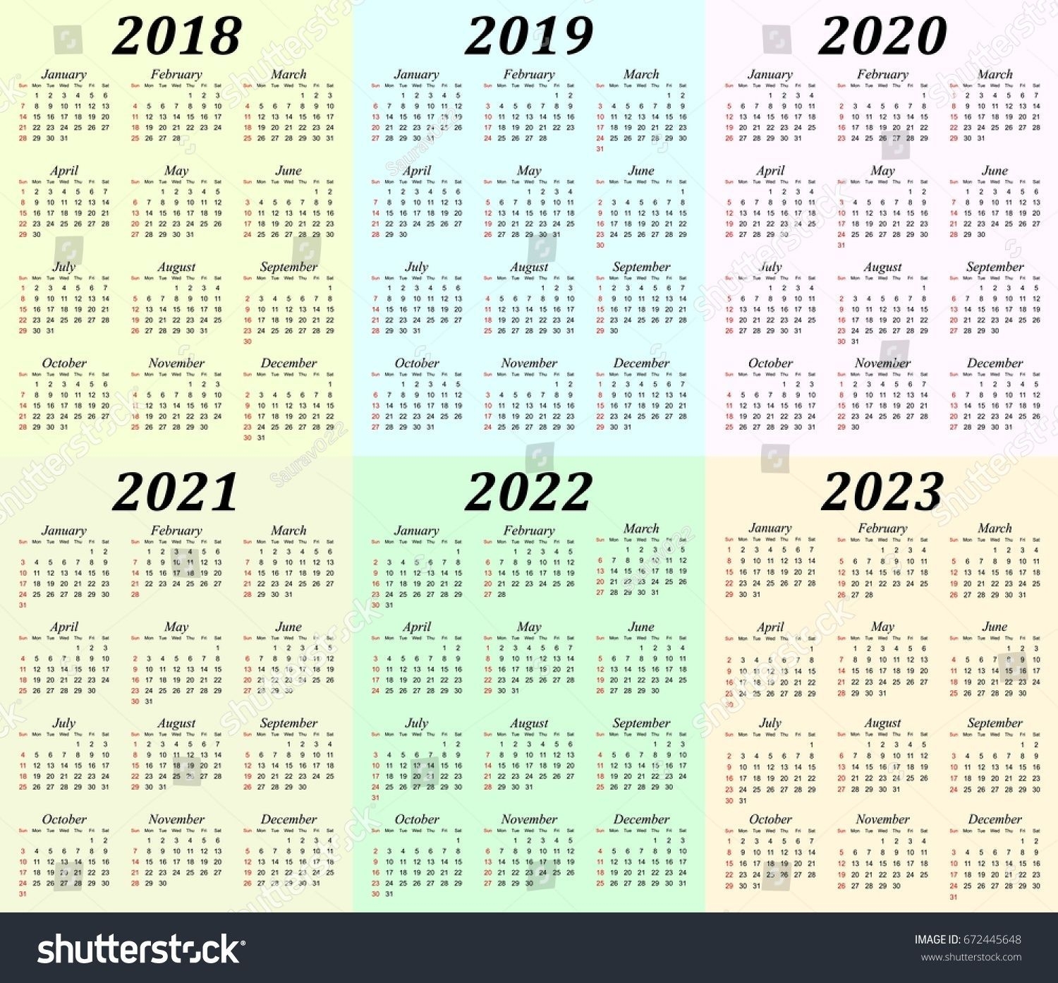 5 Year Calendar 2019 To 2023 In 2020 | Calendar Printables