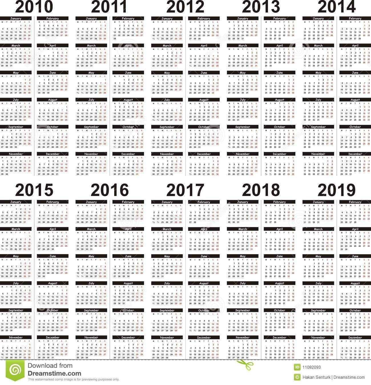 5 Year Calendar | 5 Year Calendar, Calendar Printables, Calendar