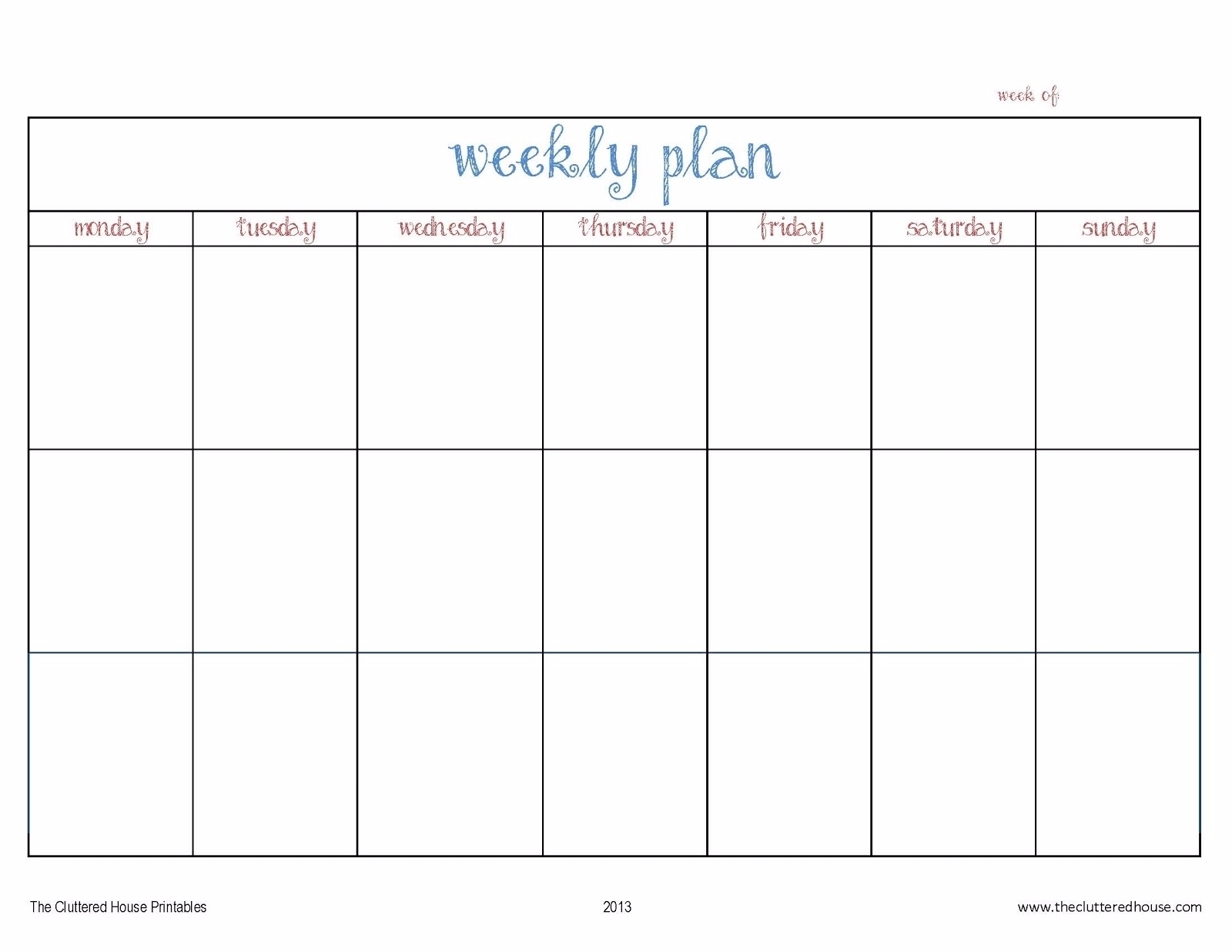 7 day weekly planner template printable – template calendar