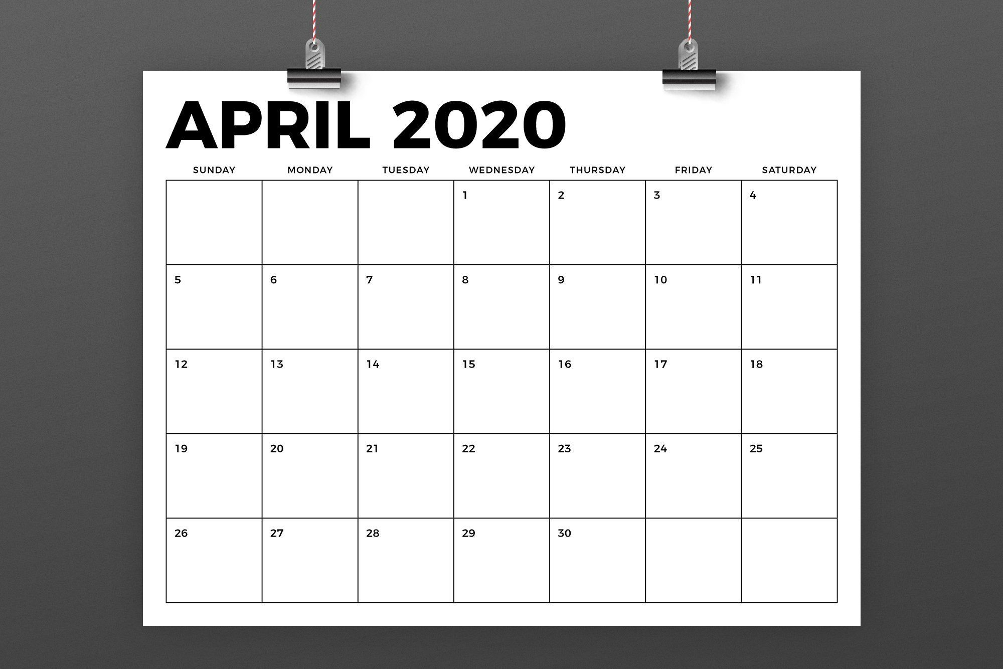 8 5 x 11 inch bold 2020 calendar in 2020 | calendar template